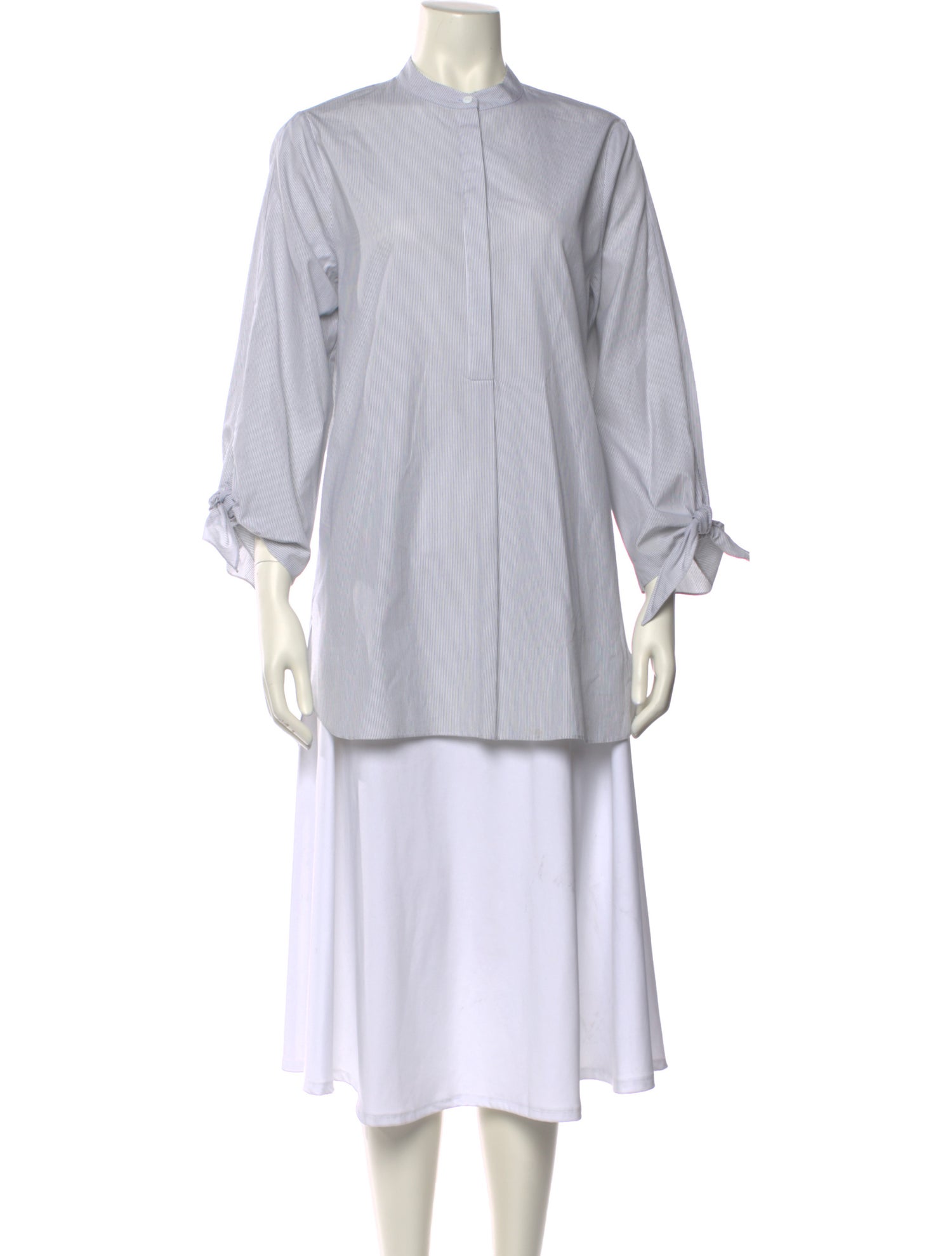 Tibi Striped Mock Neck Tunic