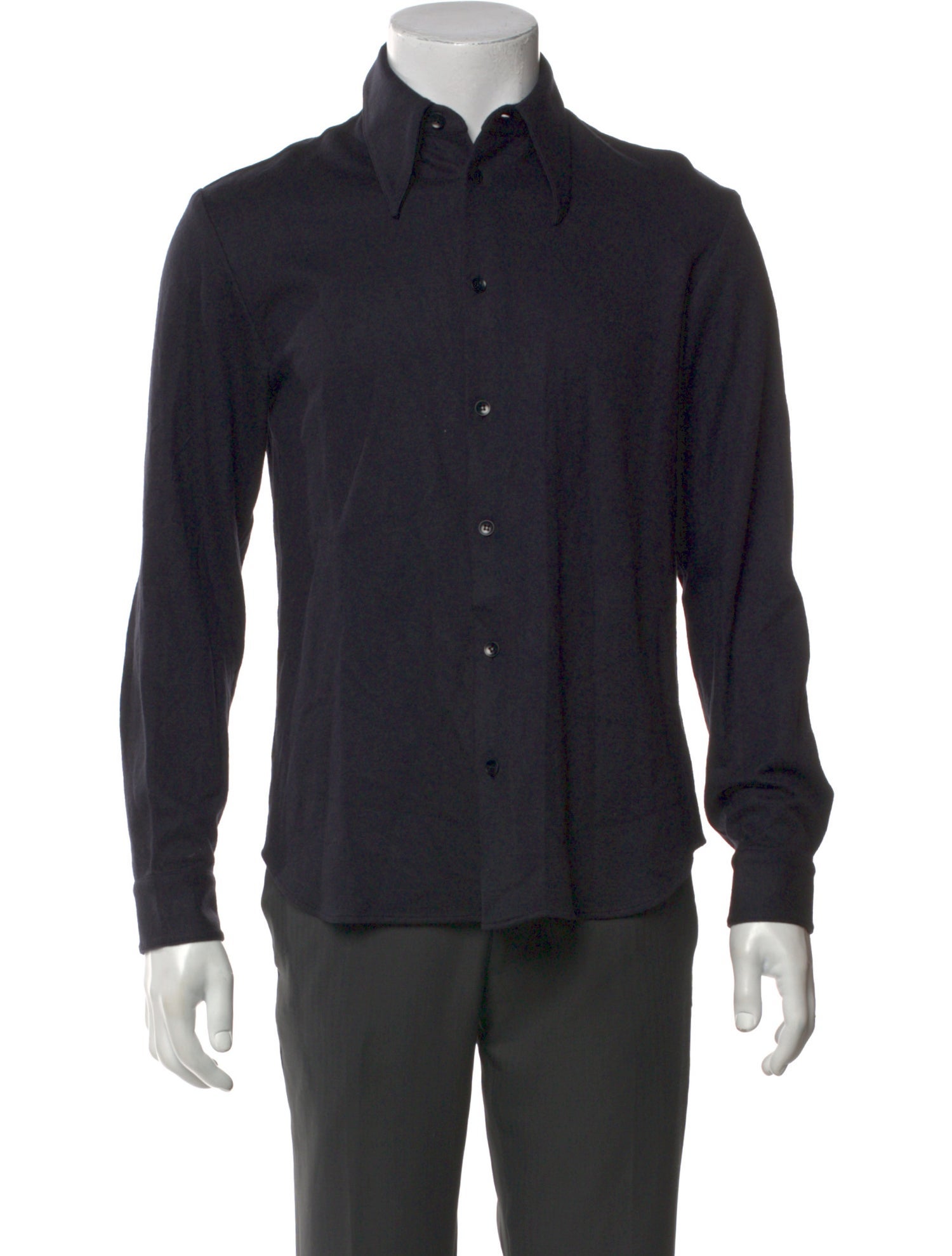 Tibi Virgin Wool Long Sleeve Dress Shirt