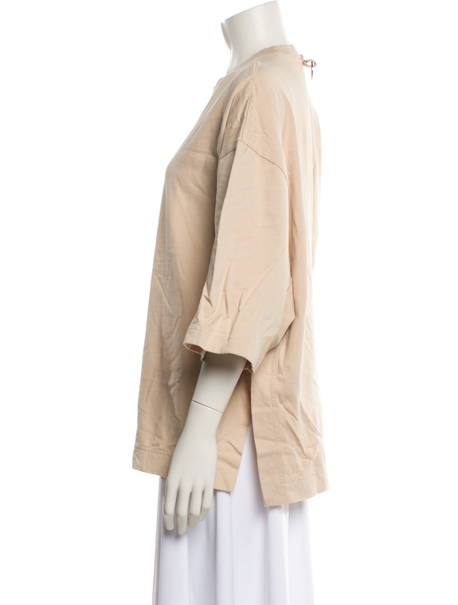 Tibi Crew Neck Three-Quarter Sleeve Sweatshirt