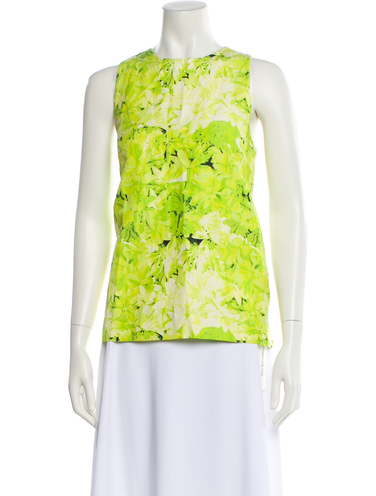 Tibi Floral Print Crew Neck Blouse