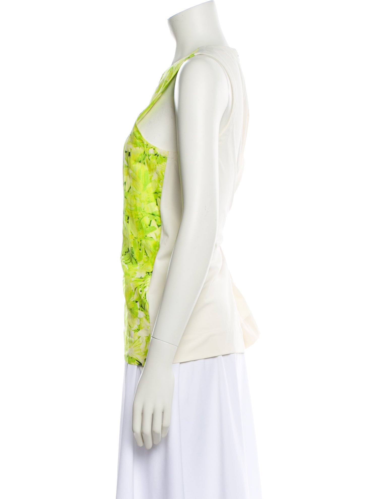 Tibi Floral Print Crew Neck Blouse