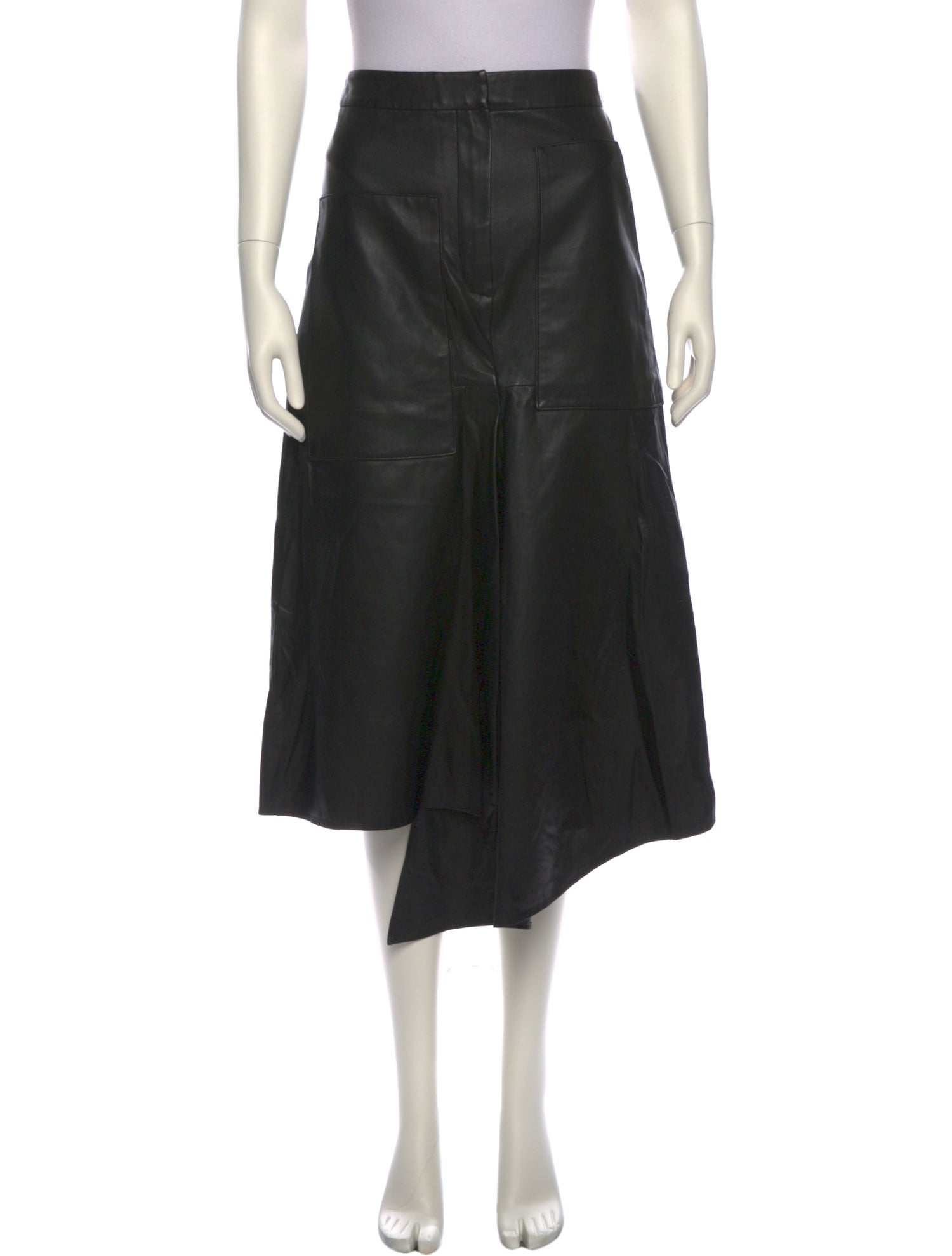 Tibi Lamb Leather Midi Length Skirt