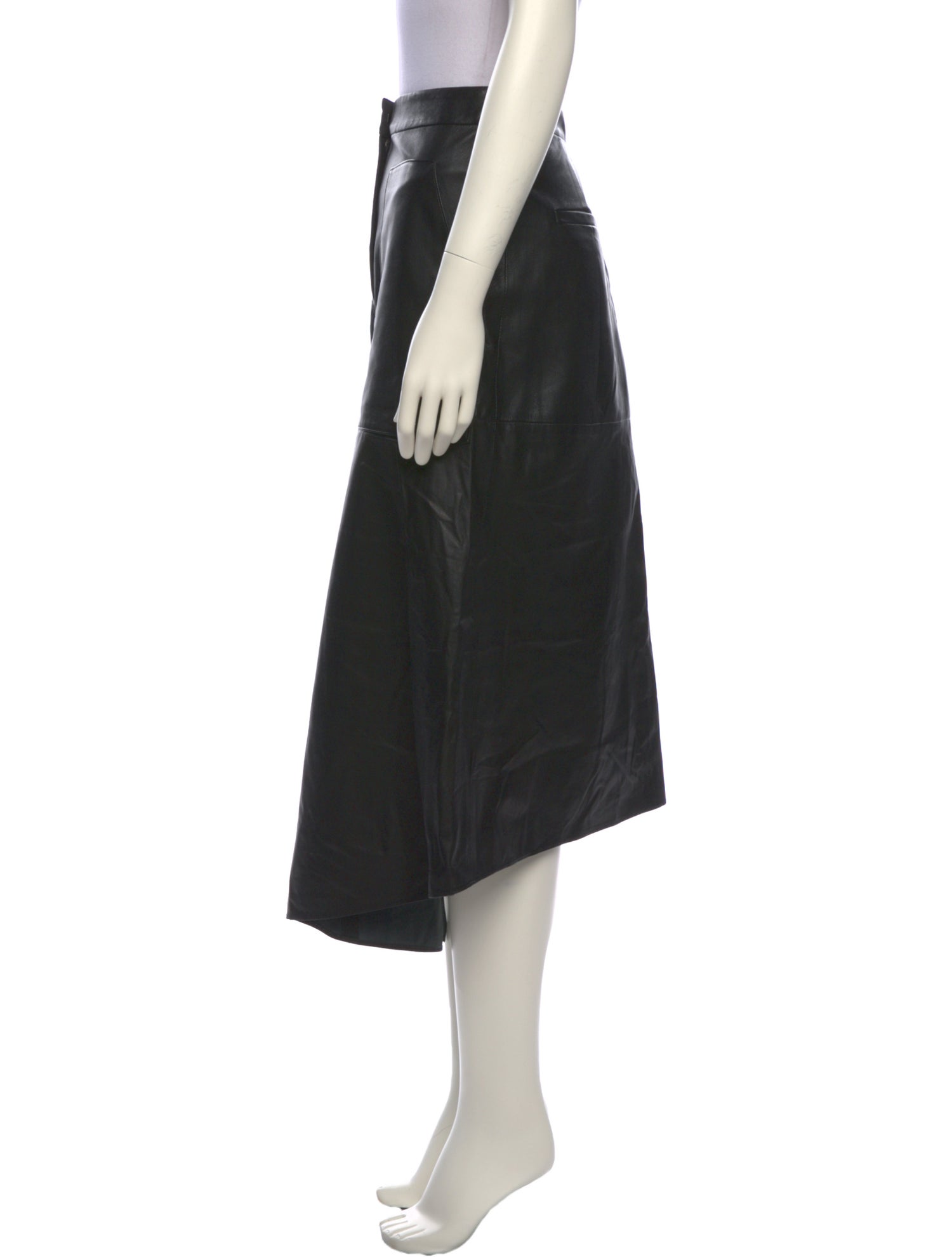 Tibi Lamb Leather Midi Length Skirt