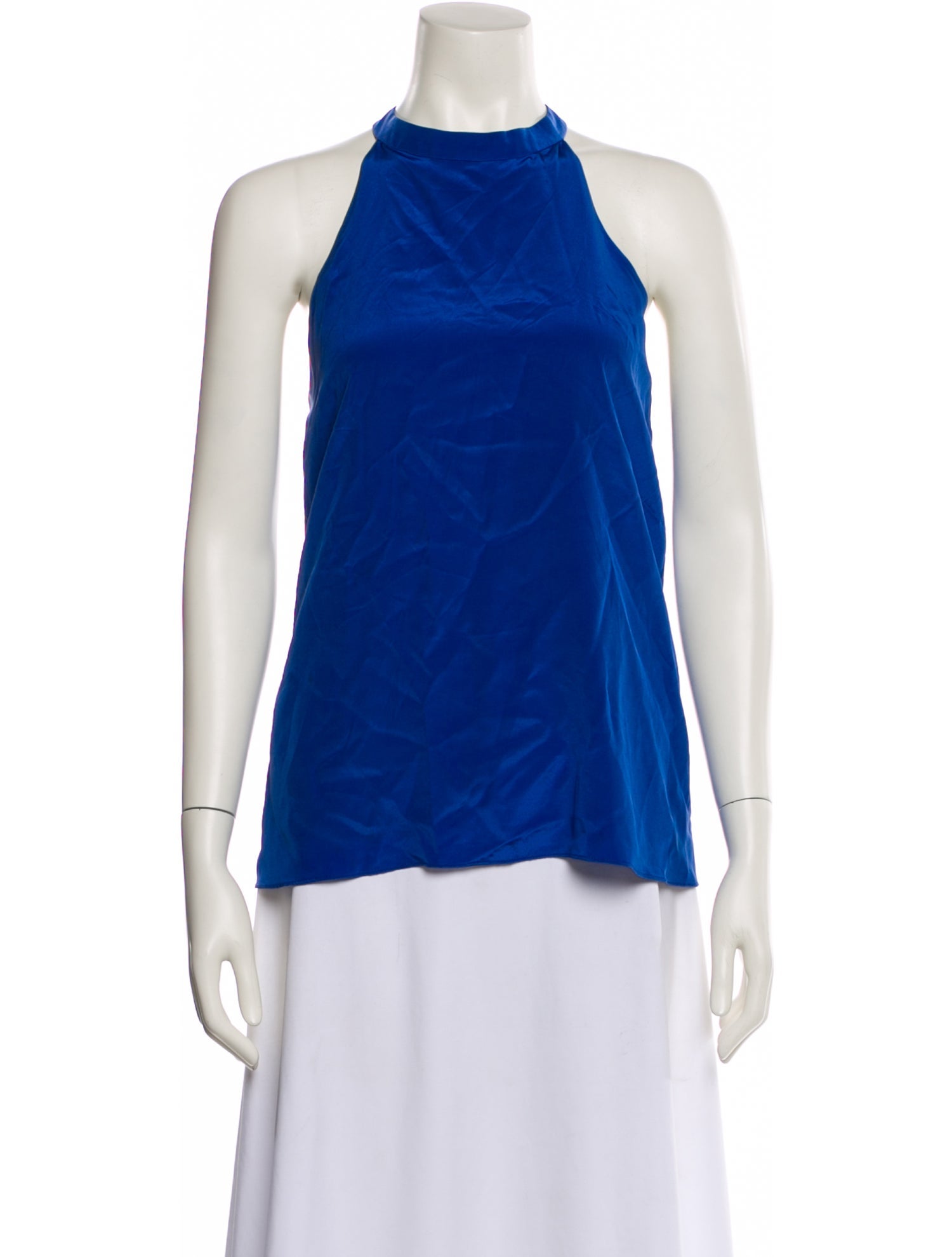 Tibi Silk Crew Neck Blouse