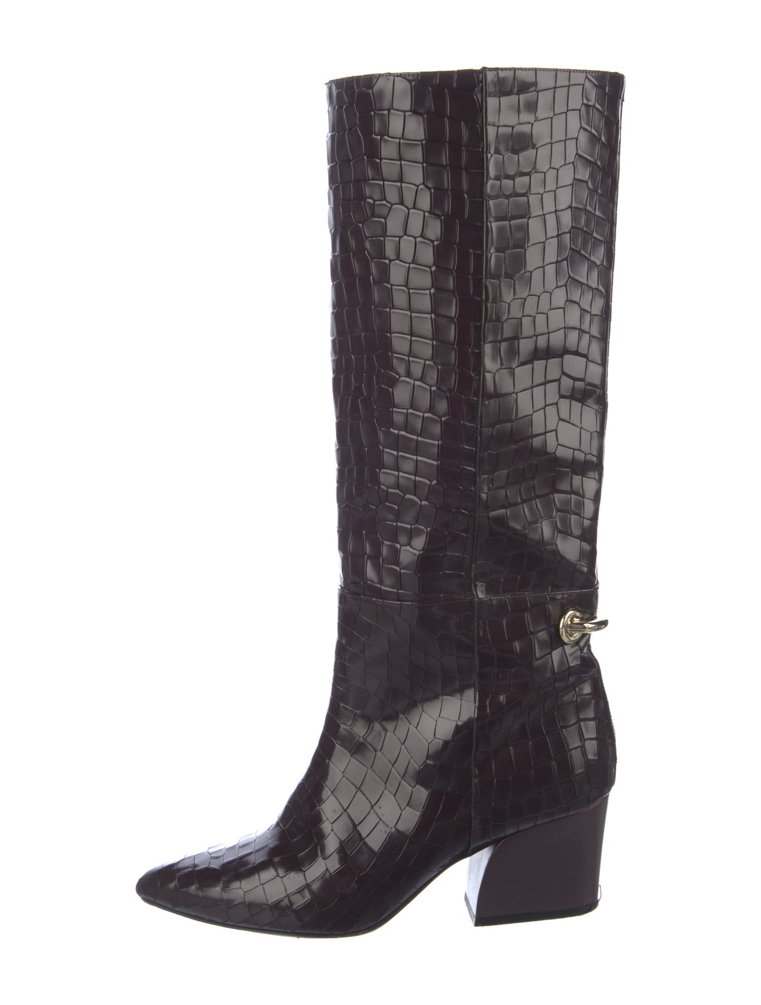 Tibi Embossed Leather Riding Boots
