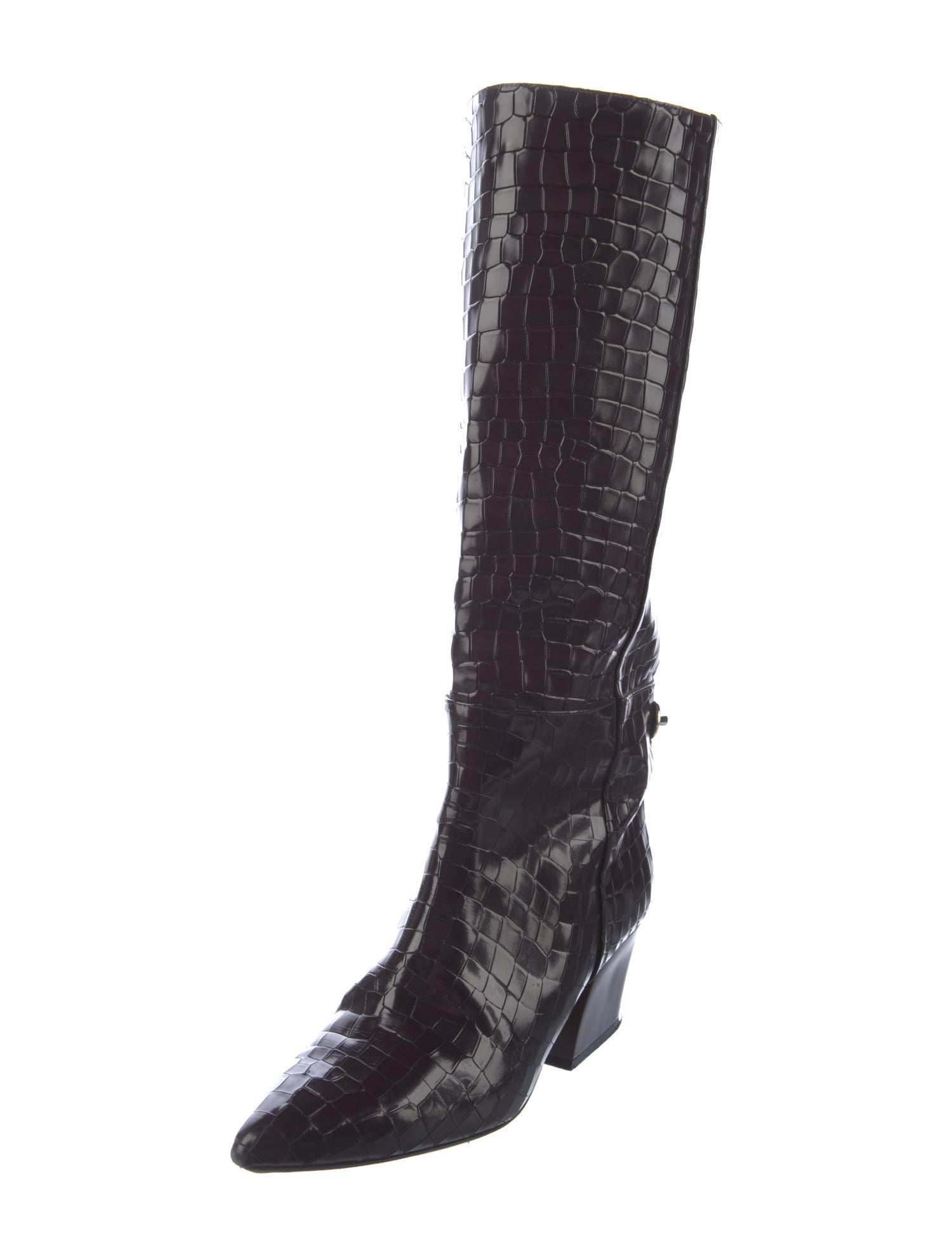 Tibi Embossed Leather Riding Boots
