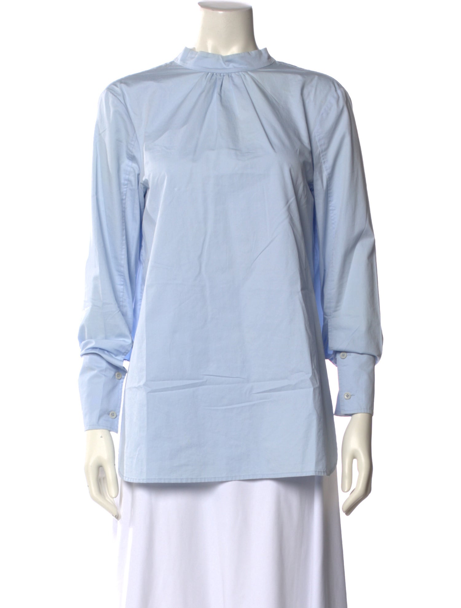 Tibi Mock Neck Long Sleeve Blouse