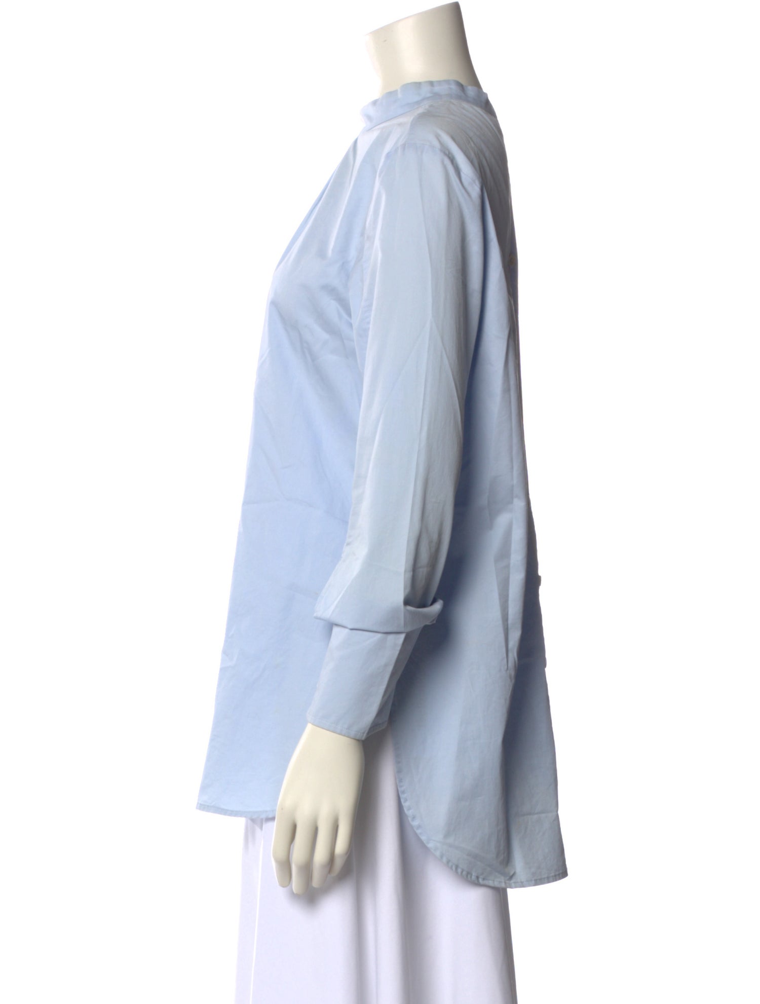 Tibi Mock Neck Long Sleeve Blouse