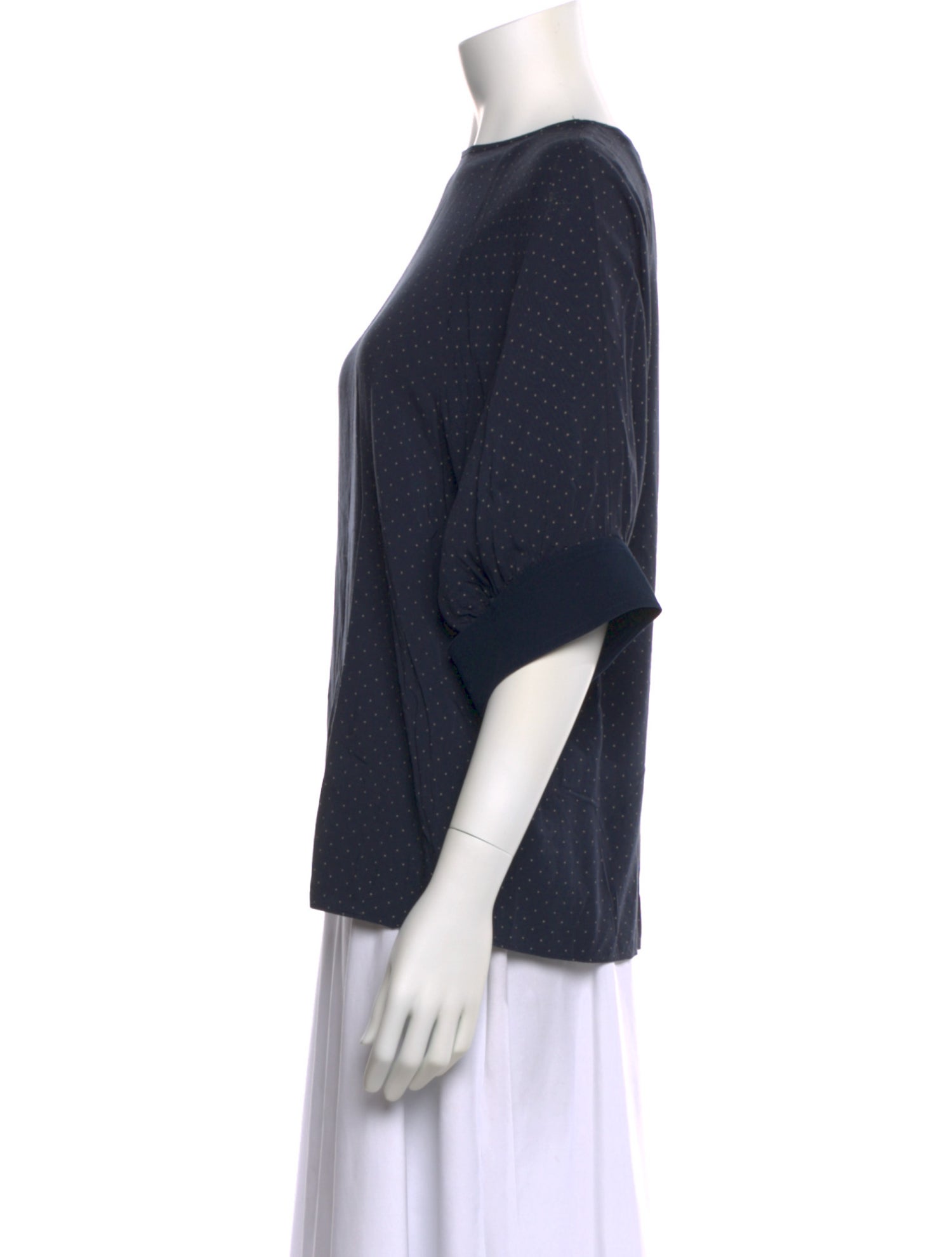 Tibi Bateau Neckline Short Sleeve Blouse