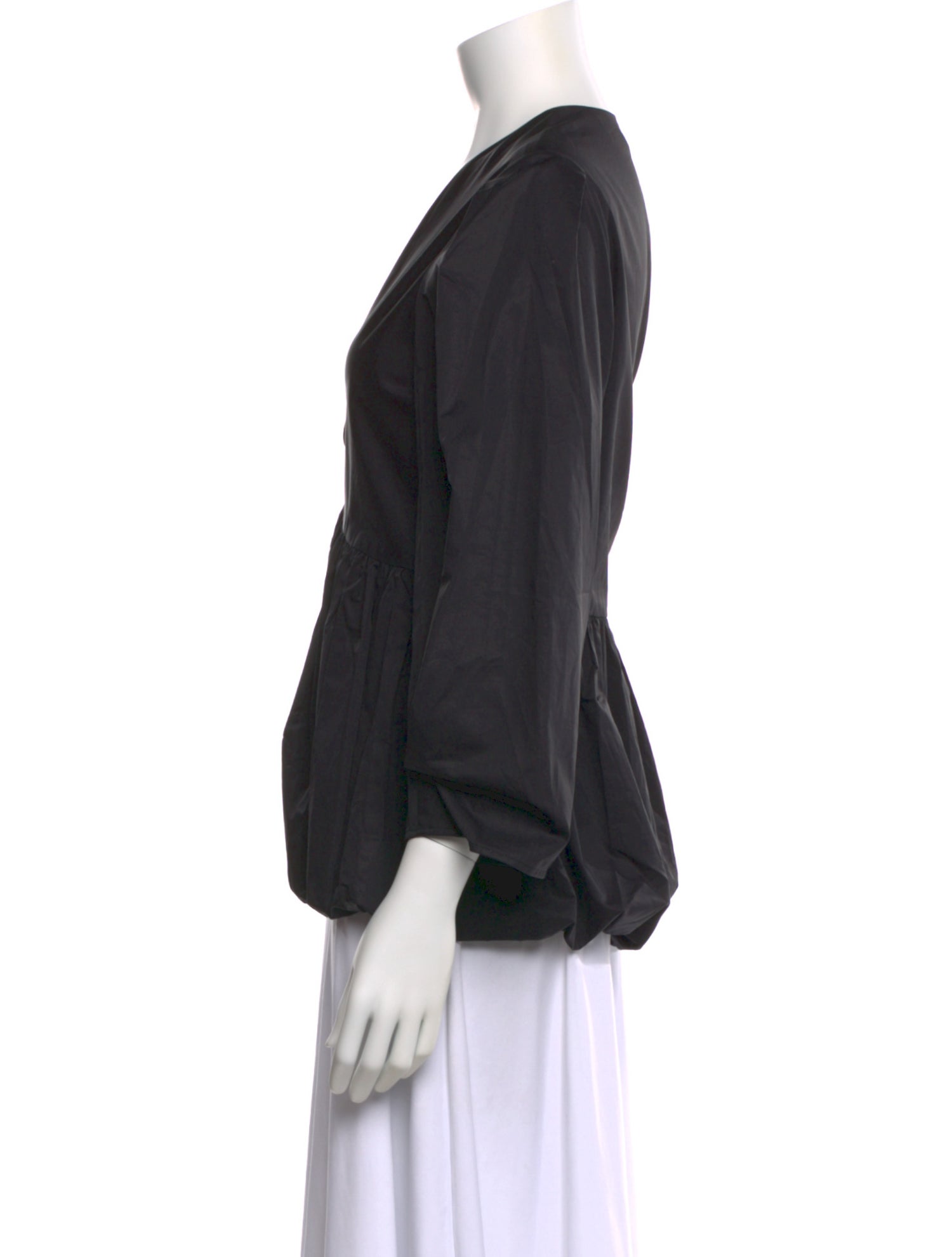 Tibi V-Neck Three-Quarter Sleeve Blouse