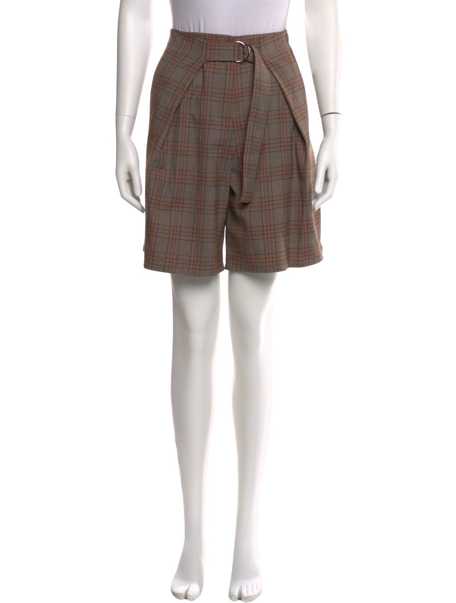 Tibi Plaid Print Knee-Length Shorts w/ Tags