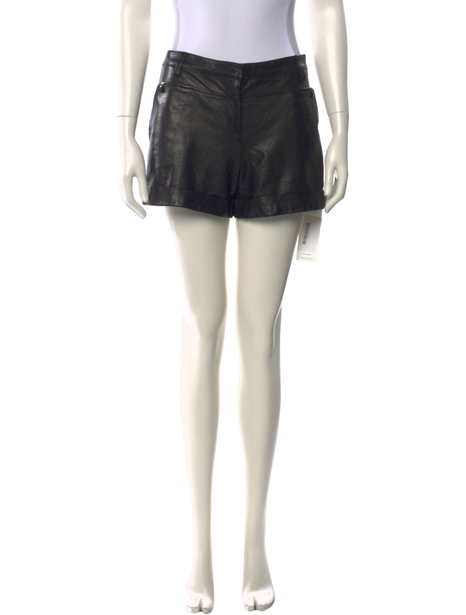 Tibi Leather Mini Shorts