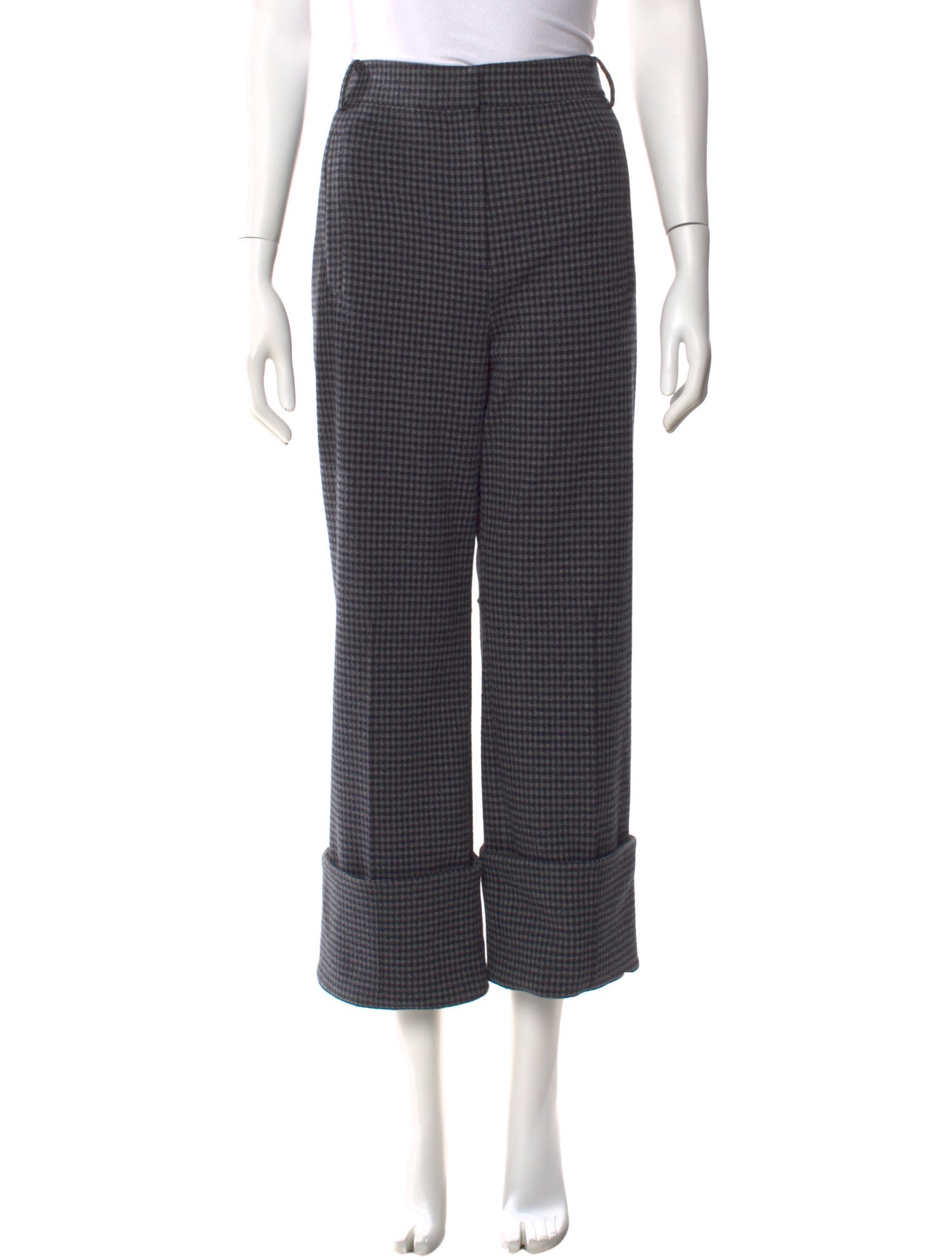 Tibi Plaid Print Wide Leg Pants w/ Tags