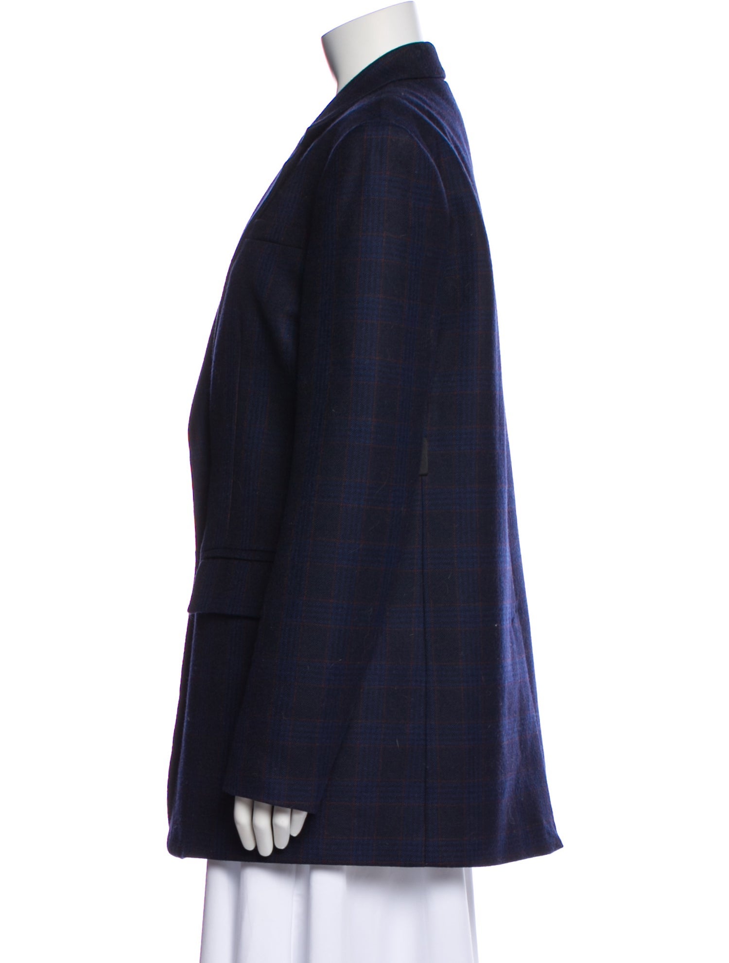 Tibi Wool Plaid Print Blazer