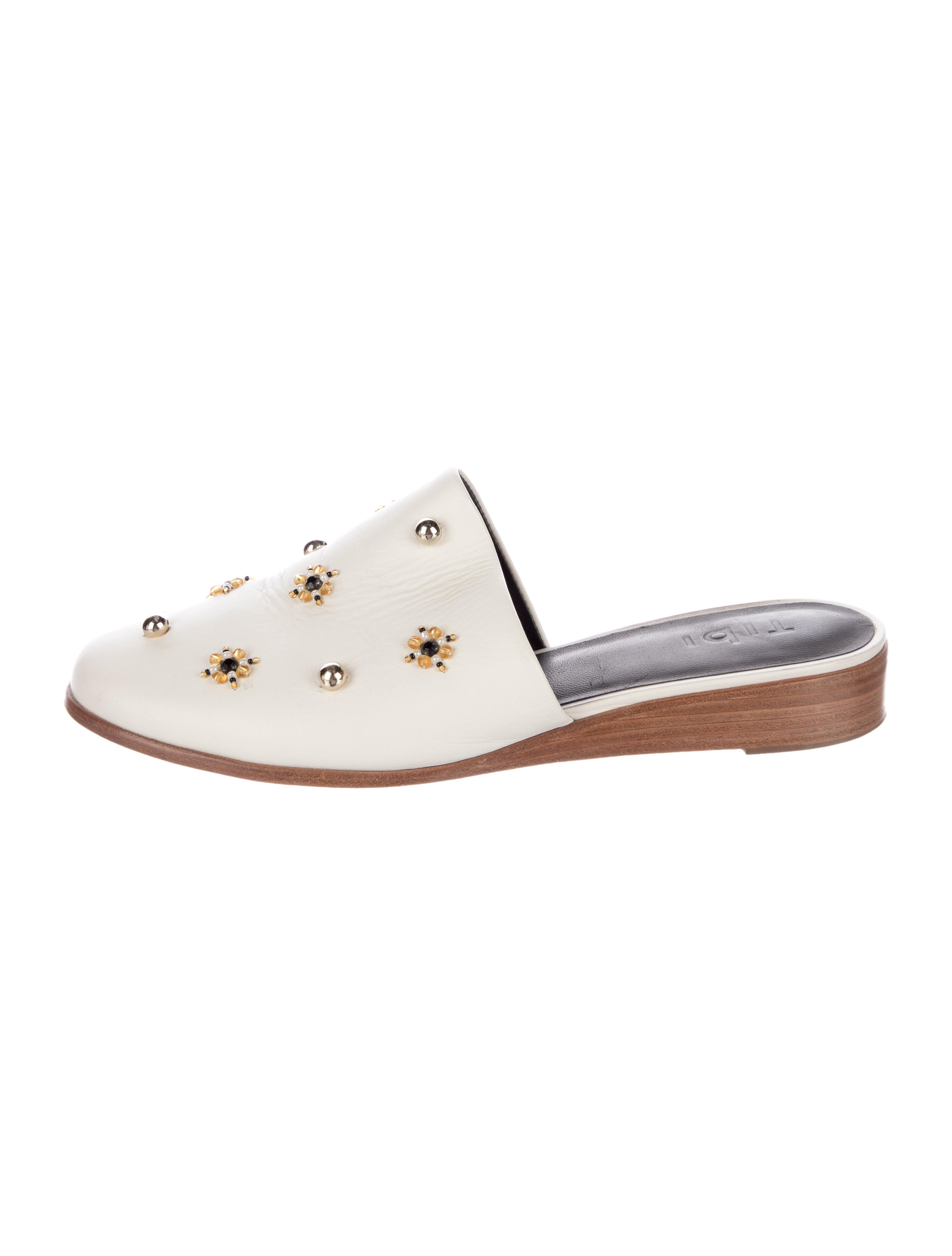 Tibi Leather Studded Accents Mules