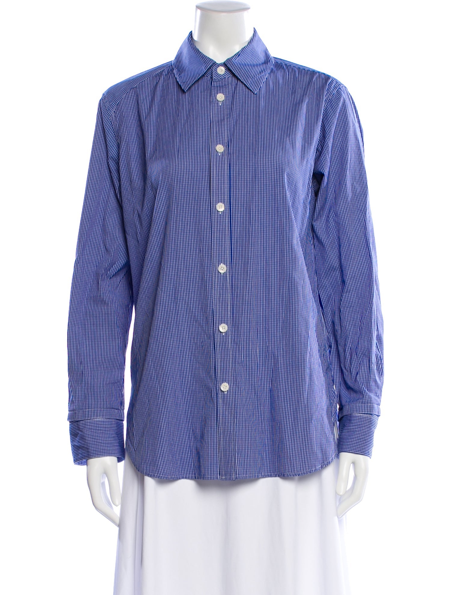 Tibi Striped Long Sleeve Button-Up Top