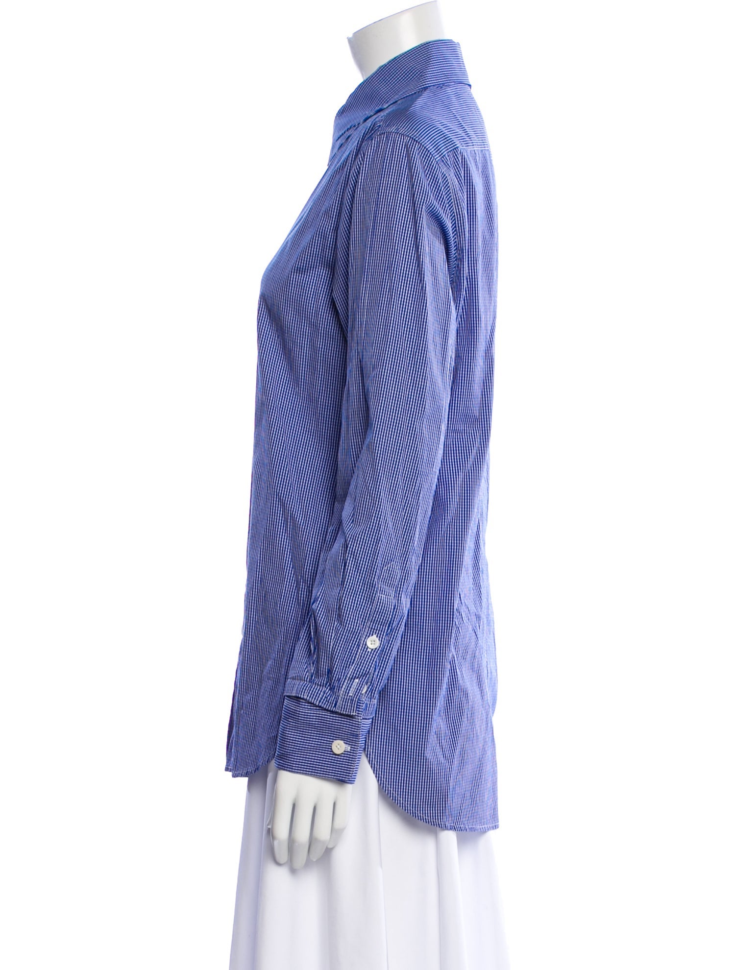 Tibi Striped Long Sleeve Button-Up Top