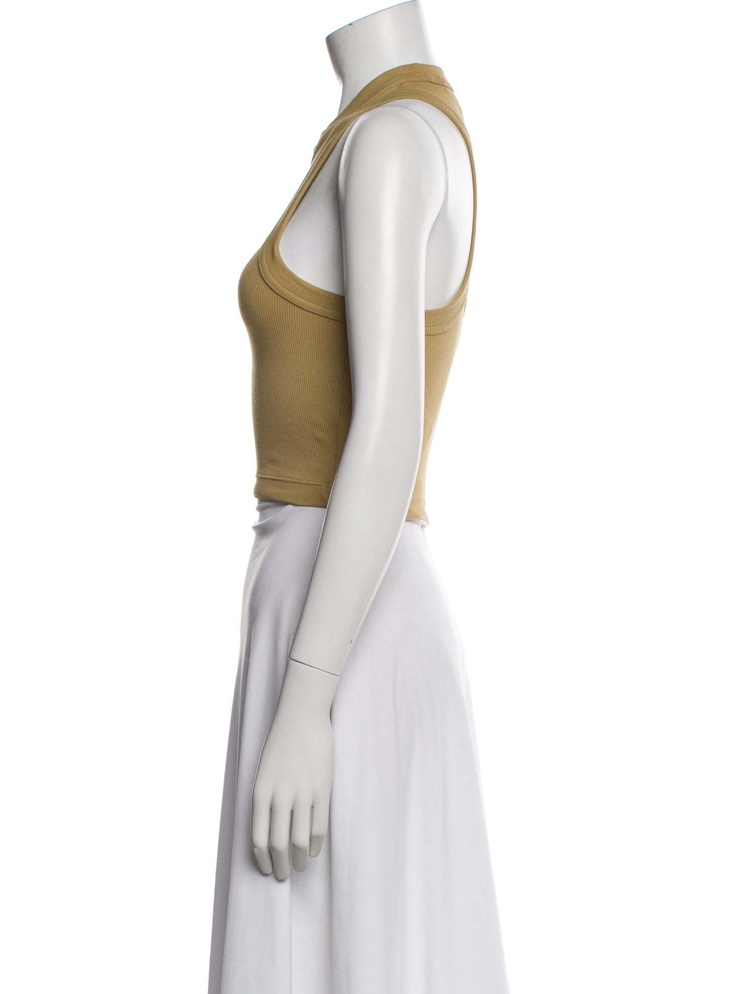 Tibi Crew Neck Sleeveless Crop Top
