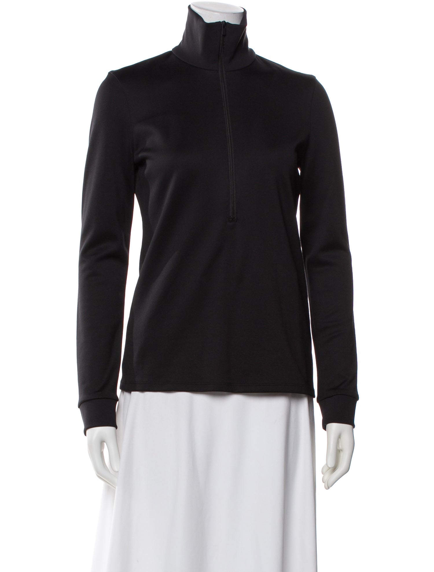 Tibi Mock Neck Long Sleeve Top