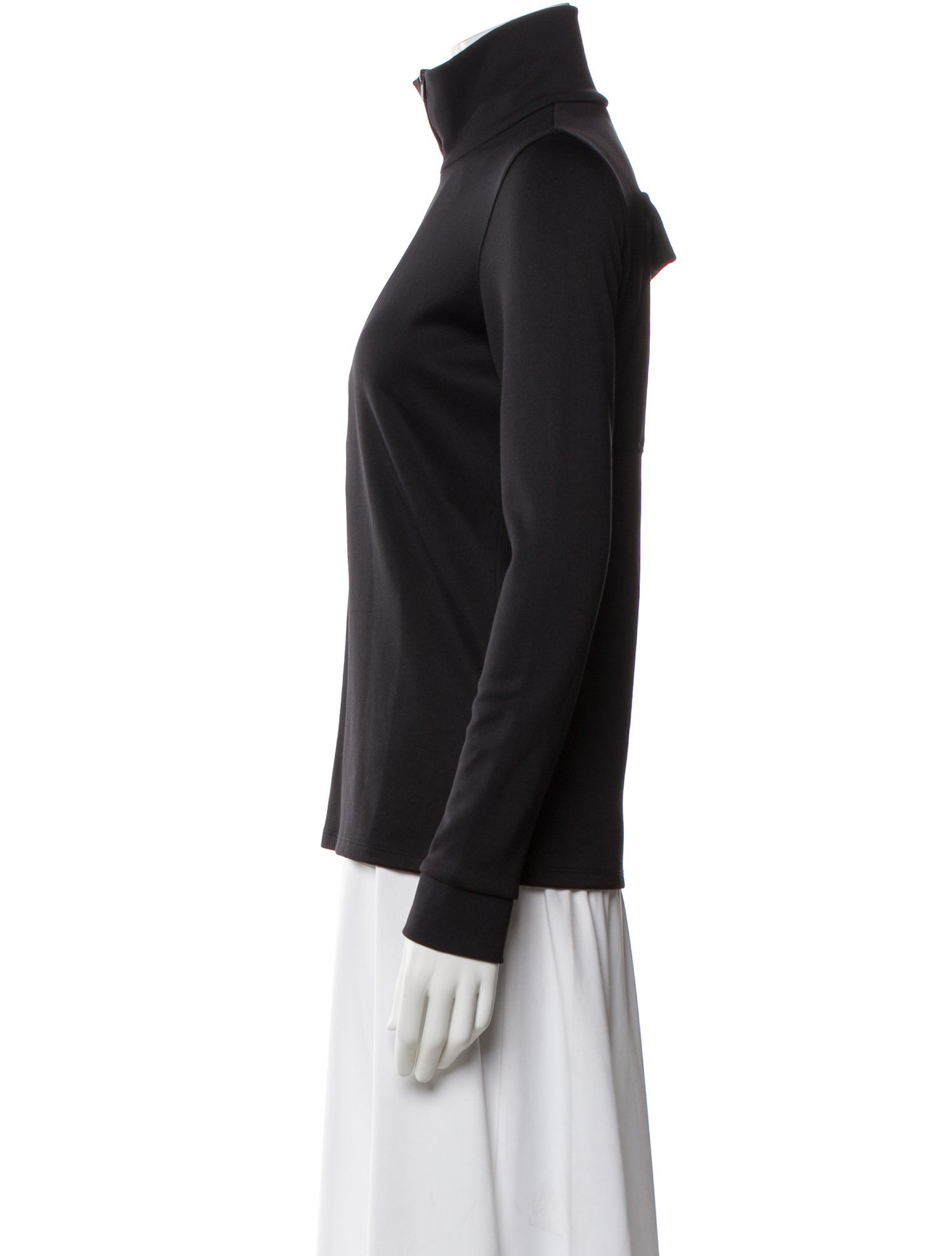 Tibi Mock Neck Long Sleeve Top