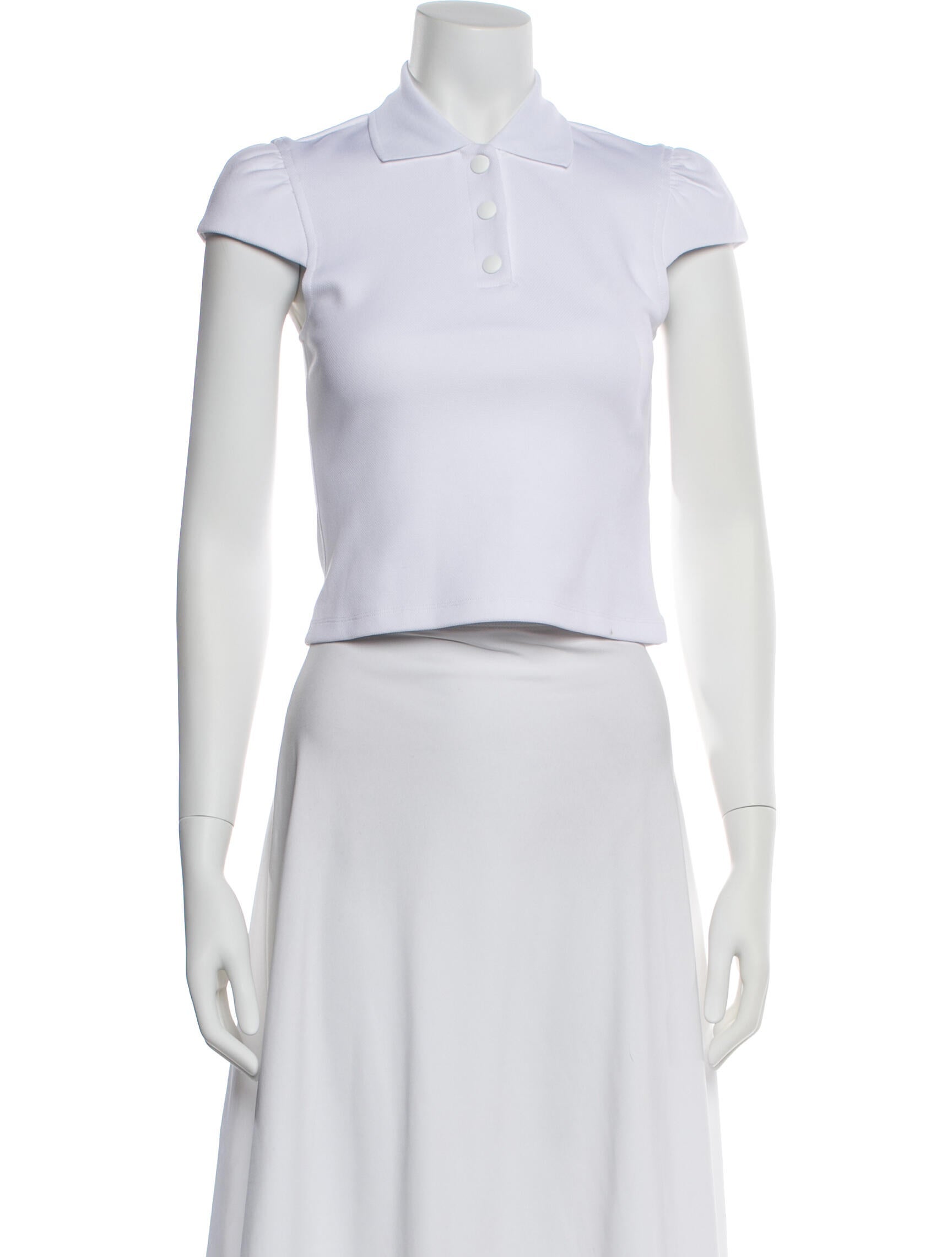 Tibi Short Sleeve Crop Top