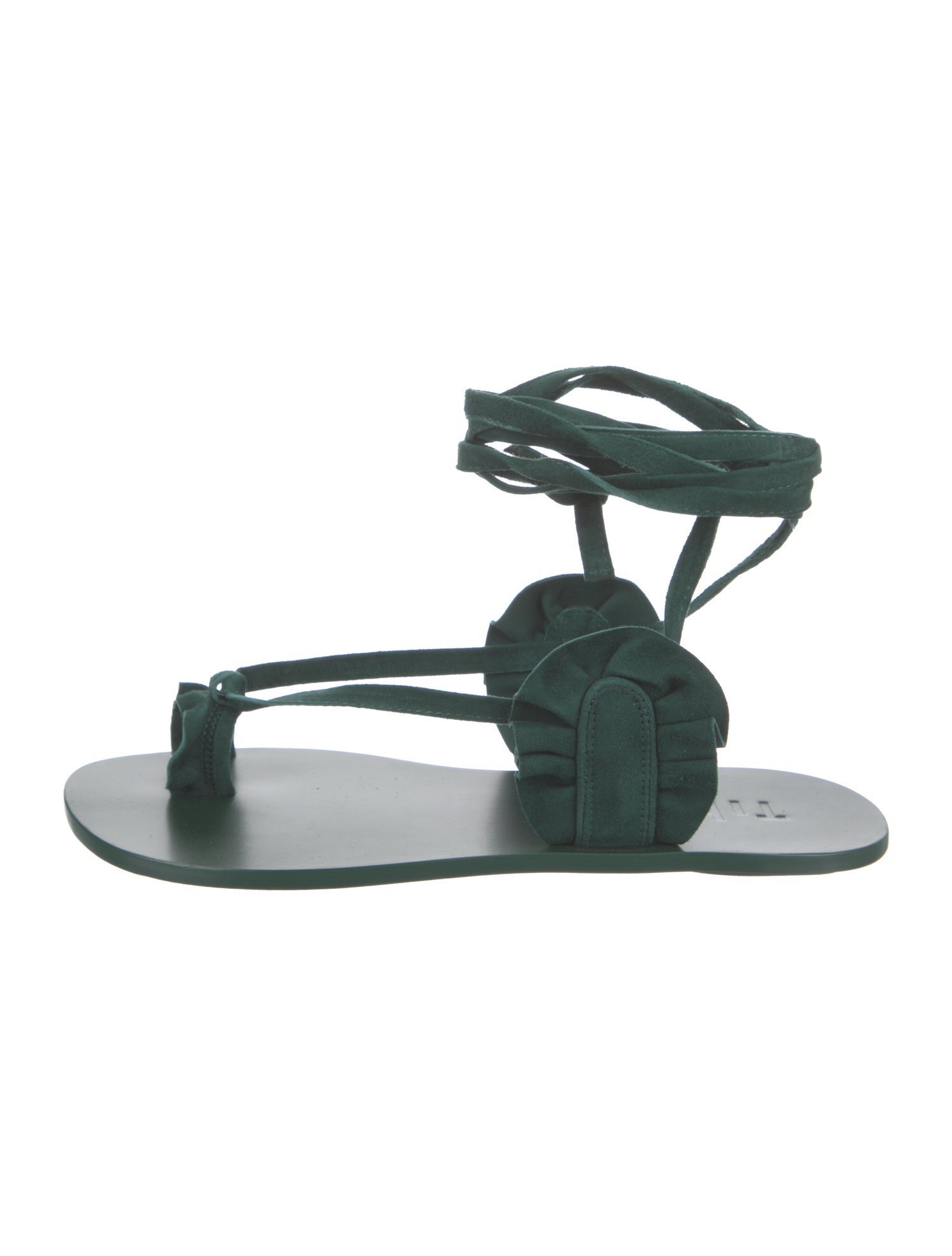 Tibi Satin Leather Trim Embellishment Sandals