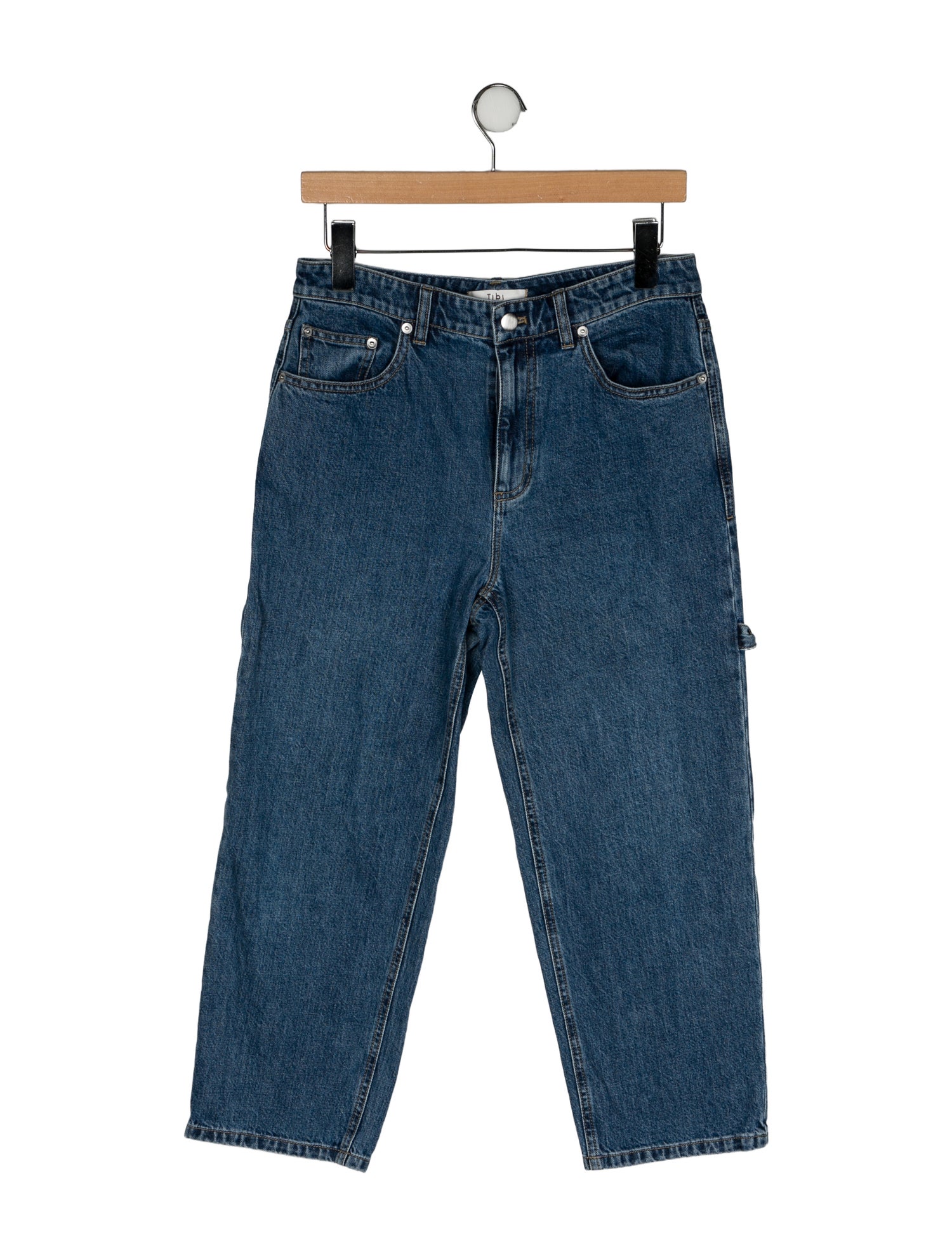 Tibi Mid-Rise Straight Leg Jeans