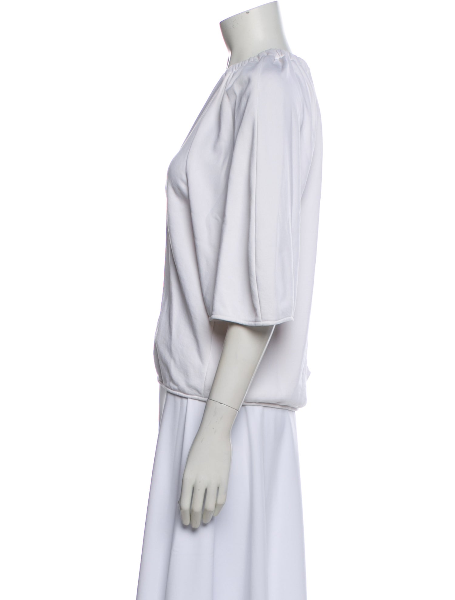 Tibi V-Neck Three-Quarter Sleeve Top