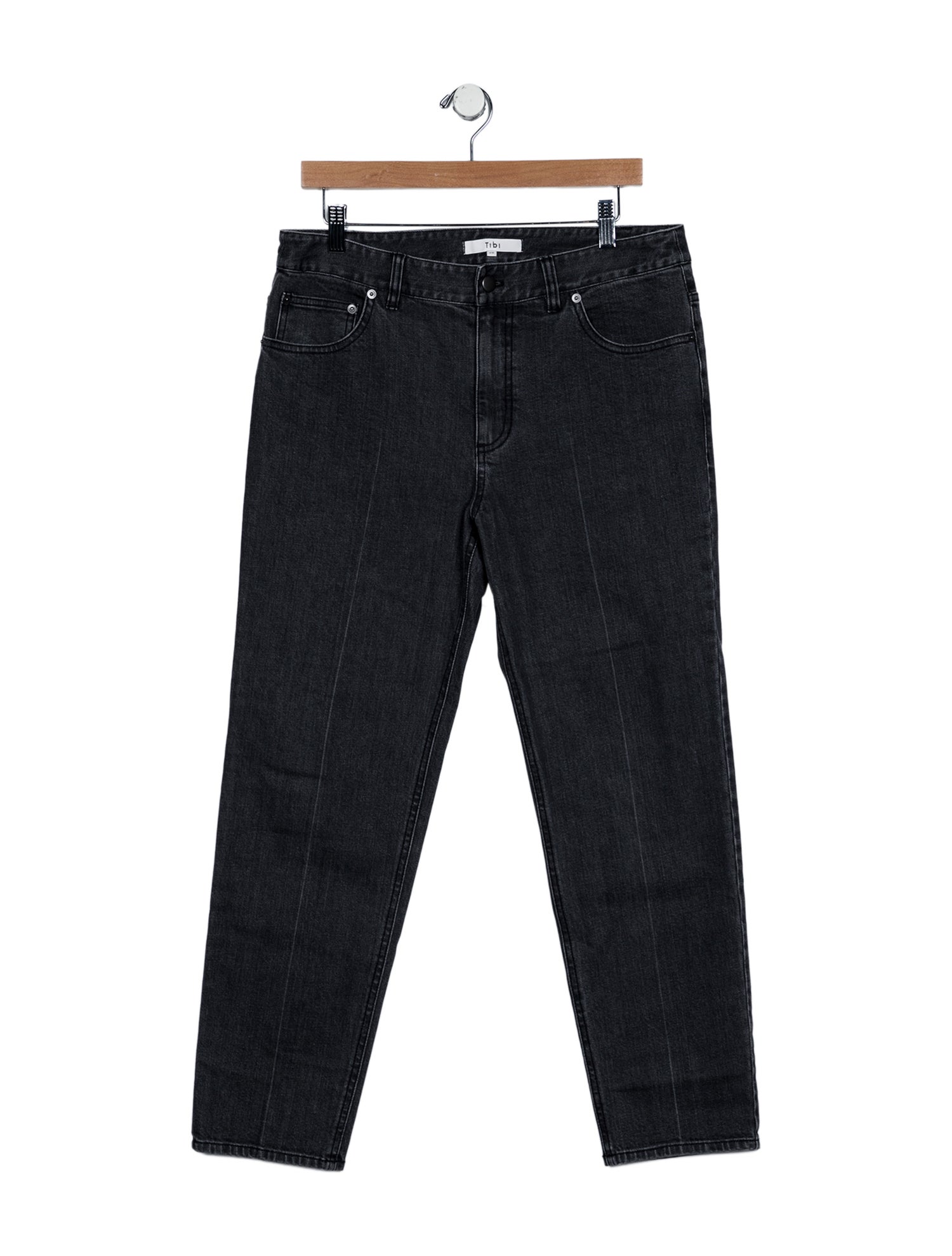 Tibi Mid-Rise Straight Leg Jeans