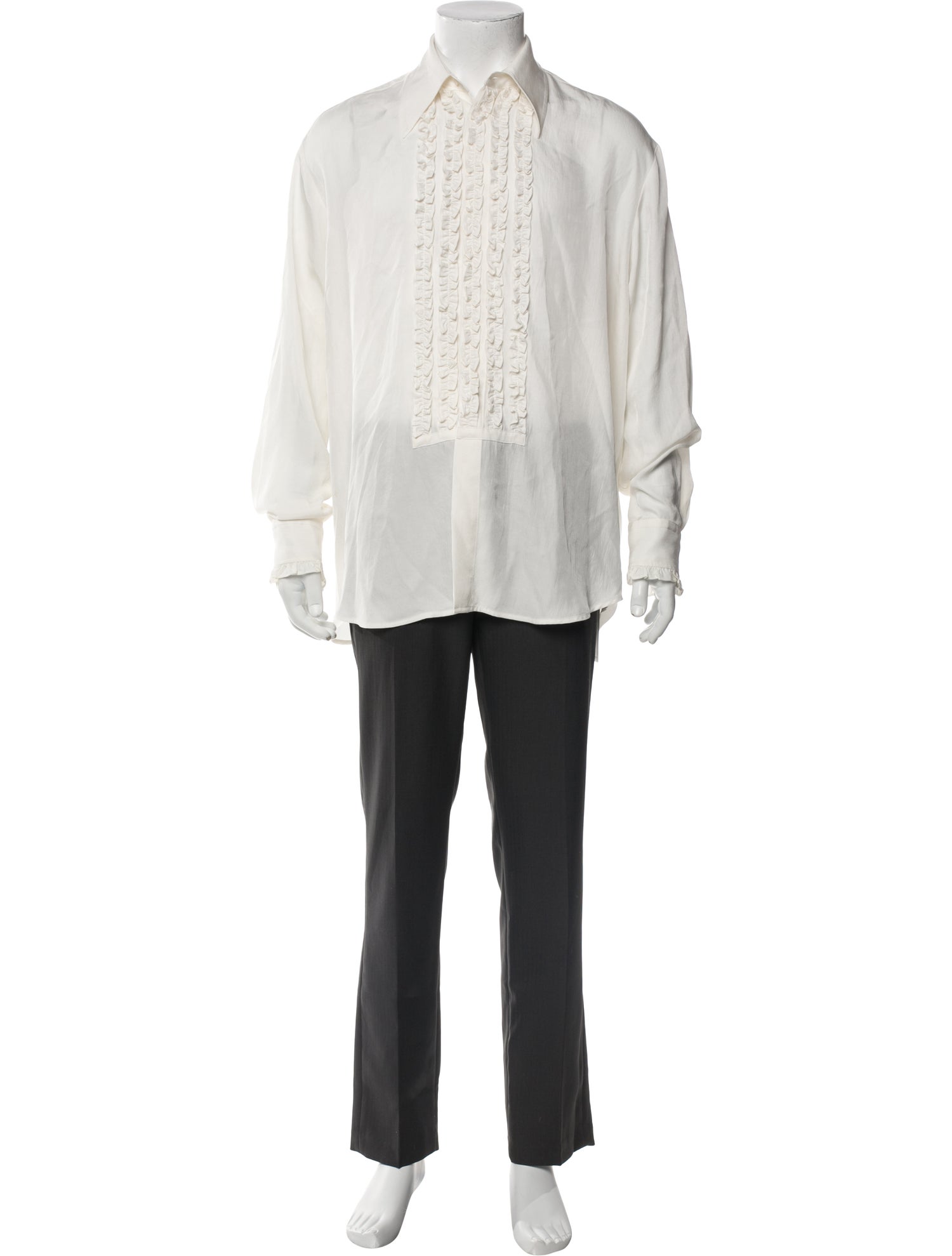 Tibi Long Sleeve Tuxedo Shirt