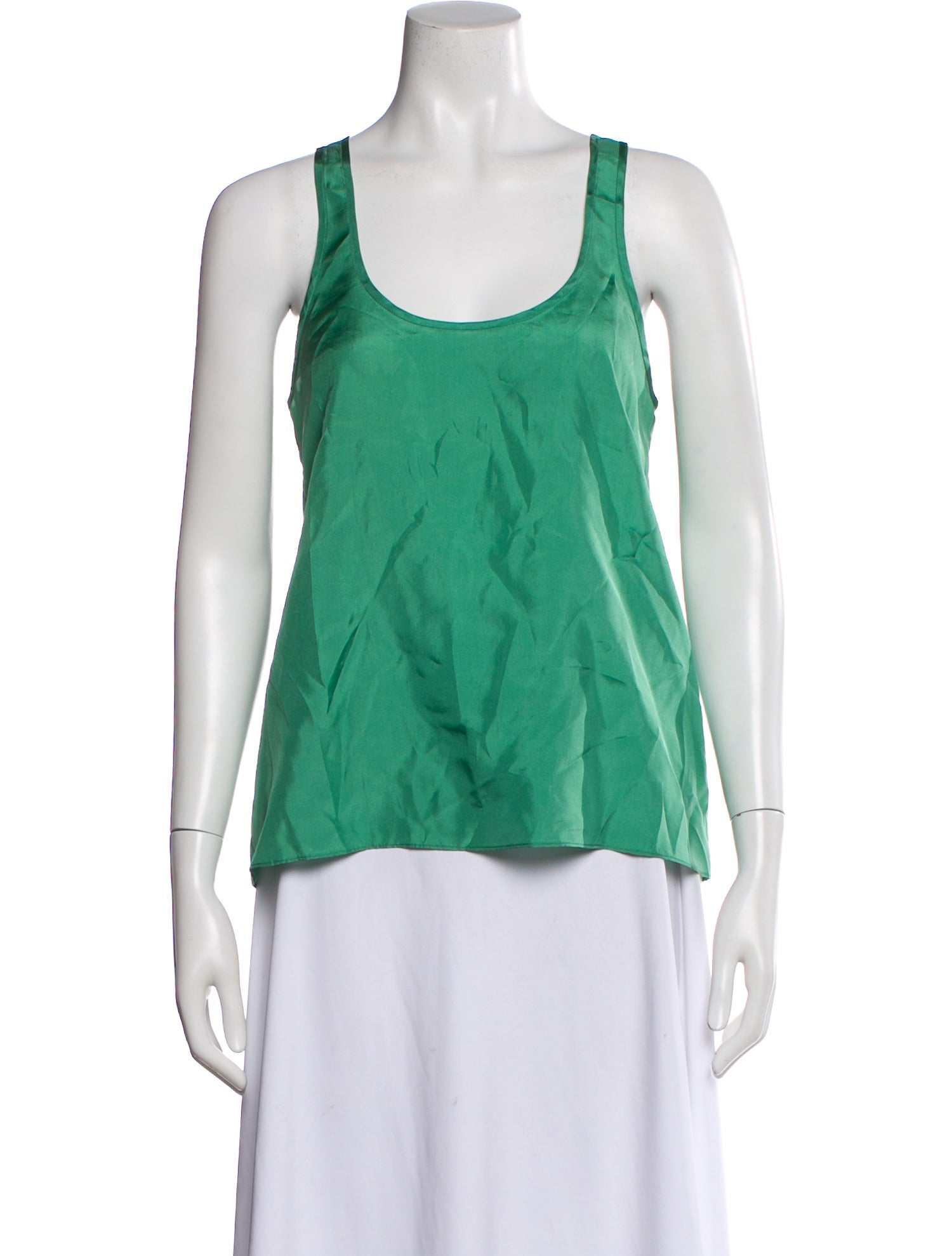 Tibi Silk Scoop Neck Top