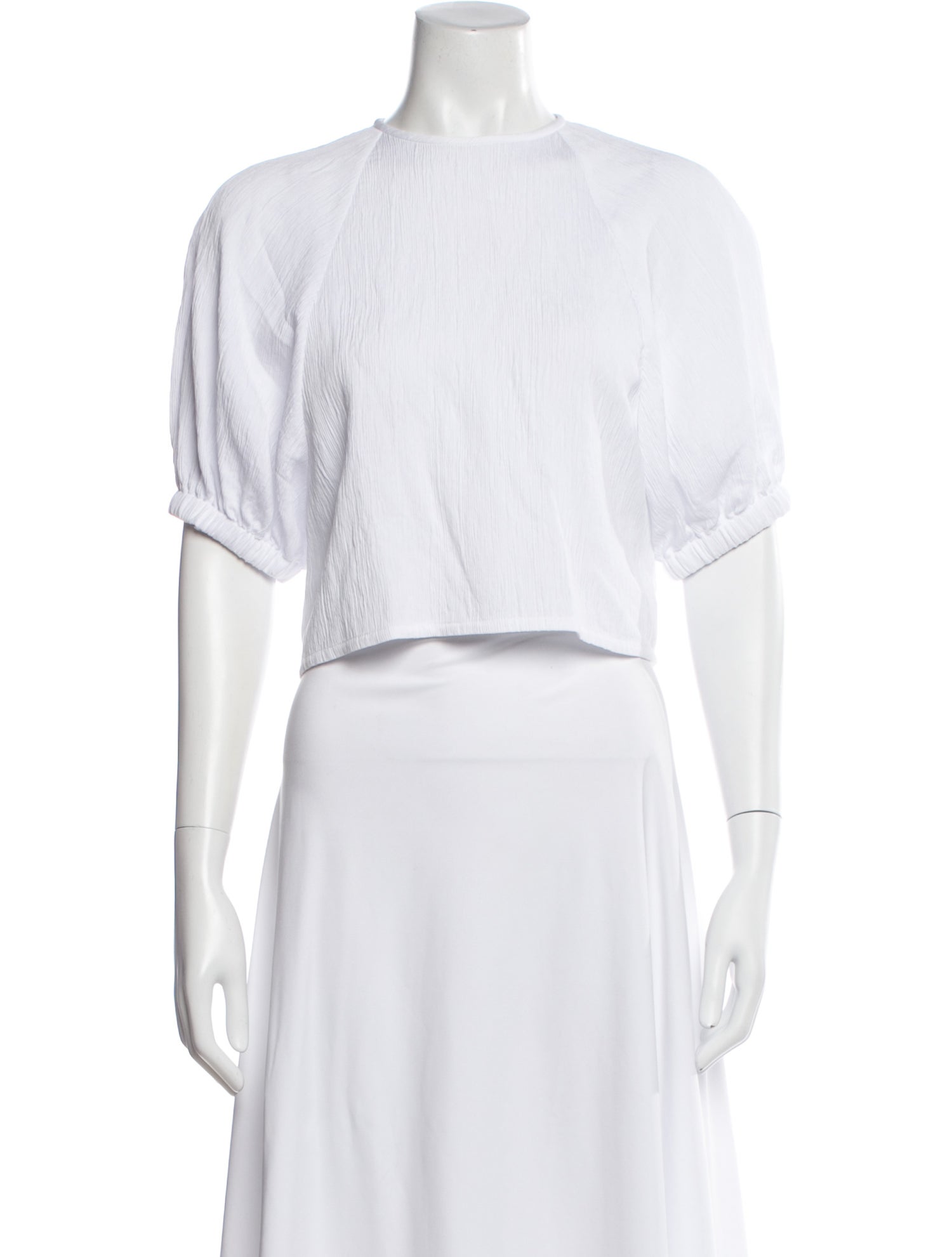 Tibi Crew Neck Short Sleeve Top