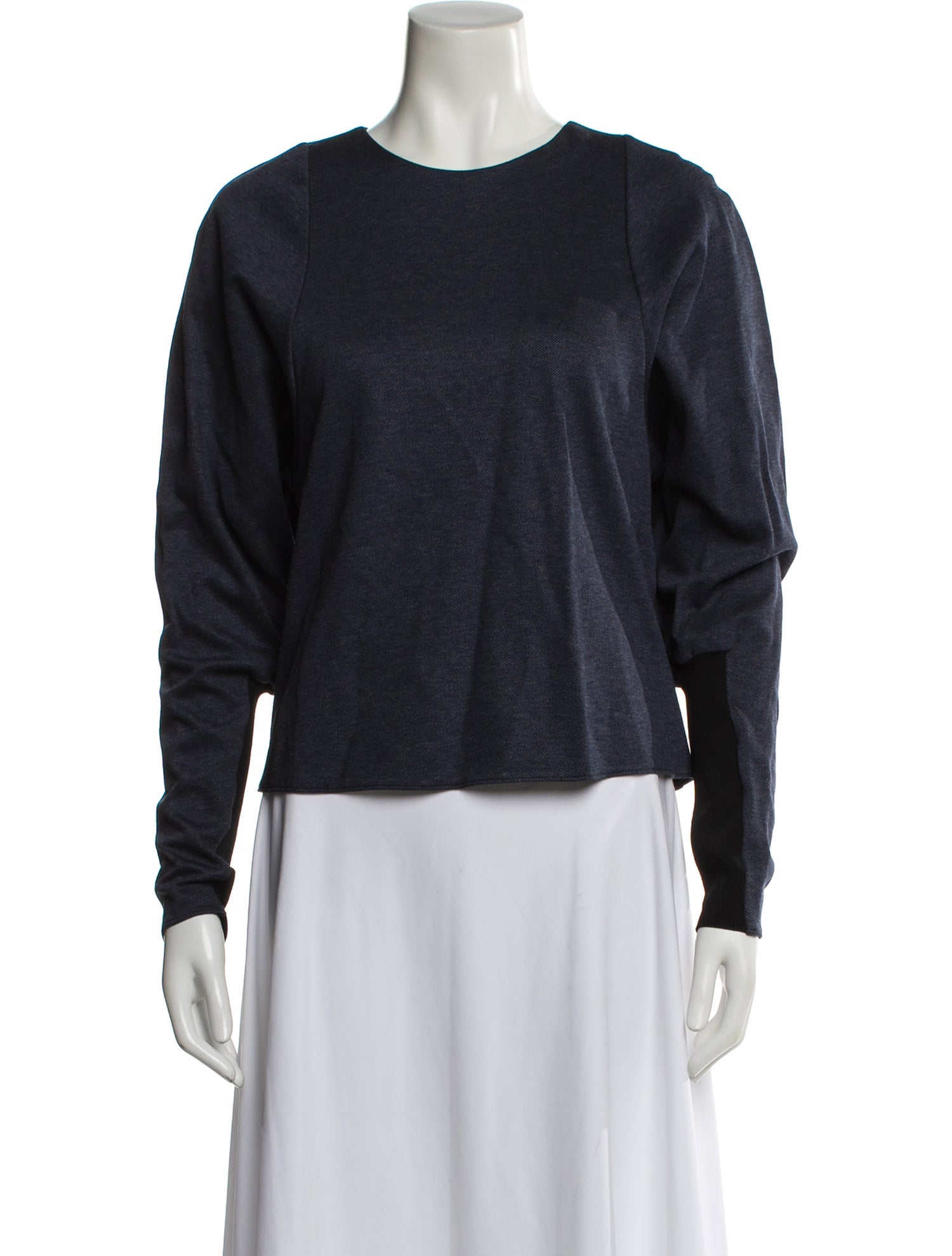 Tibi Crew Neck Long Sleeve Top