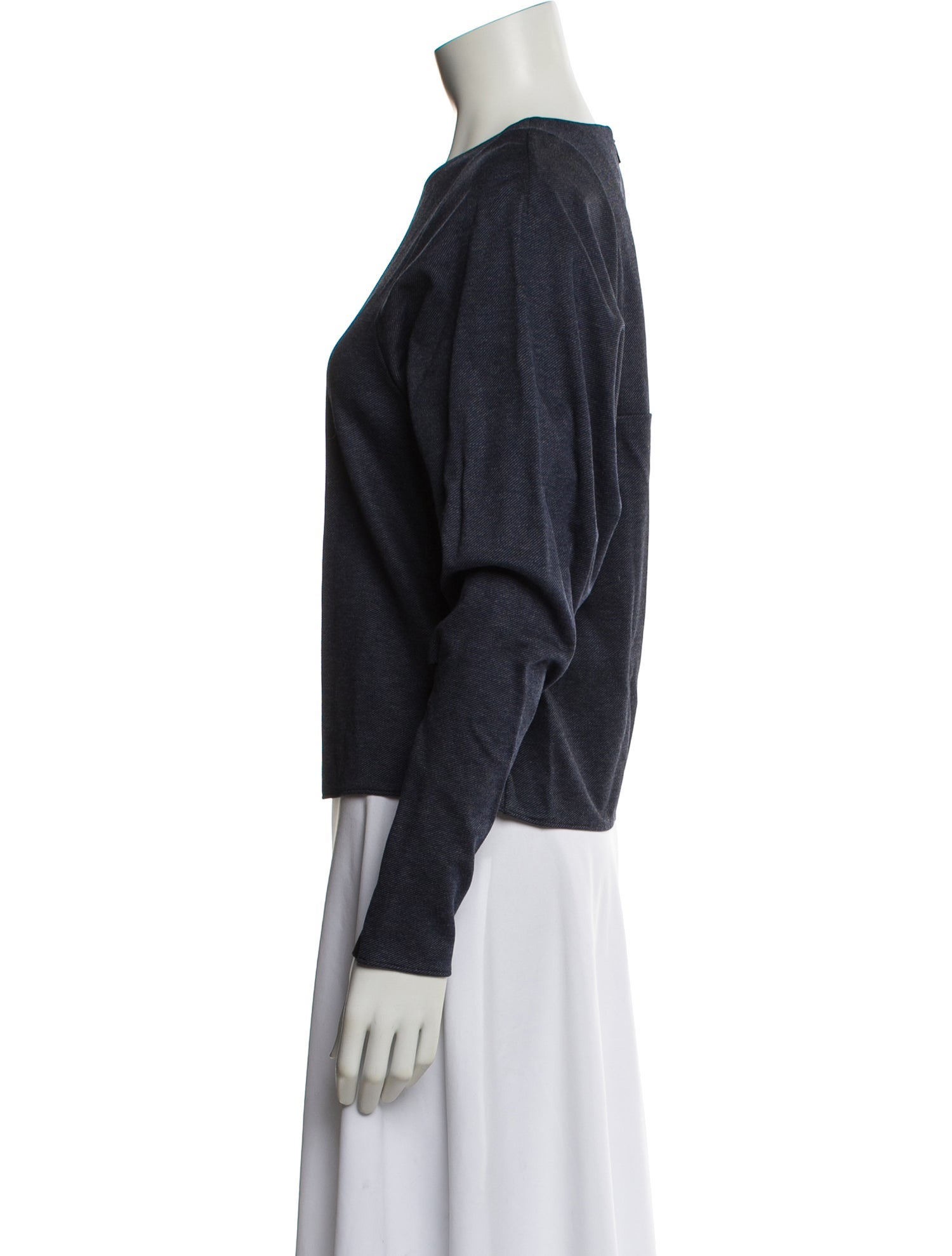 Tibi Crew Neck Long Sleeve Top