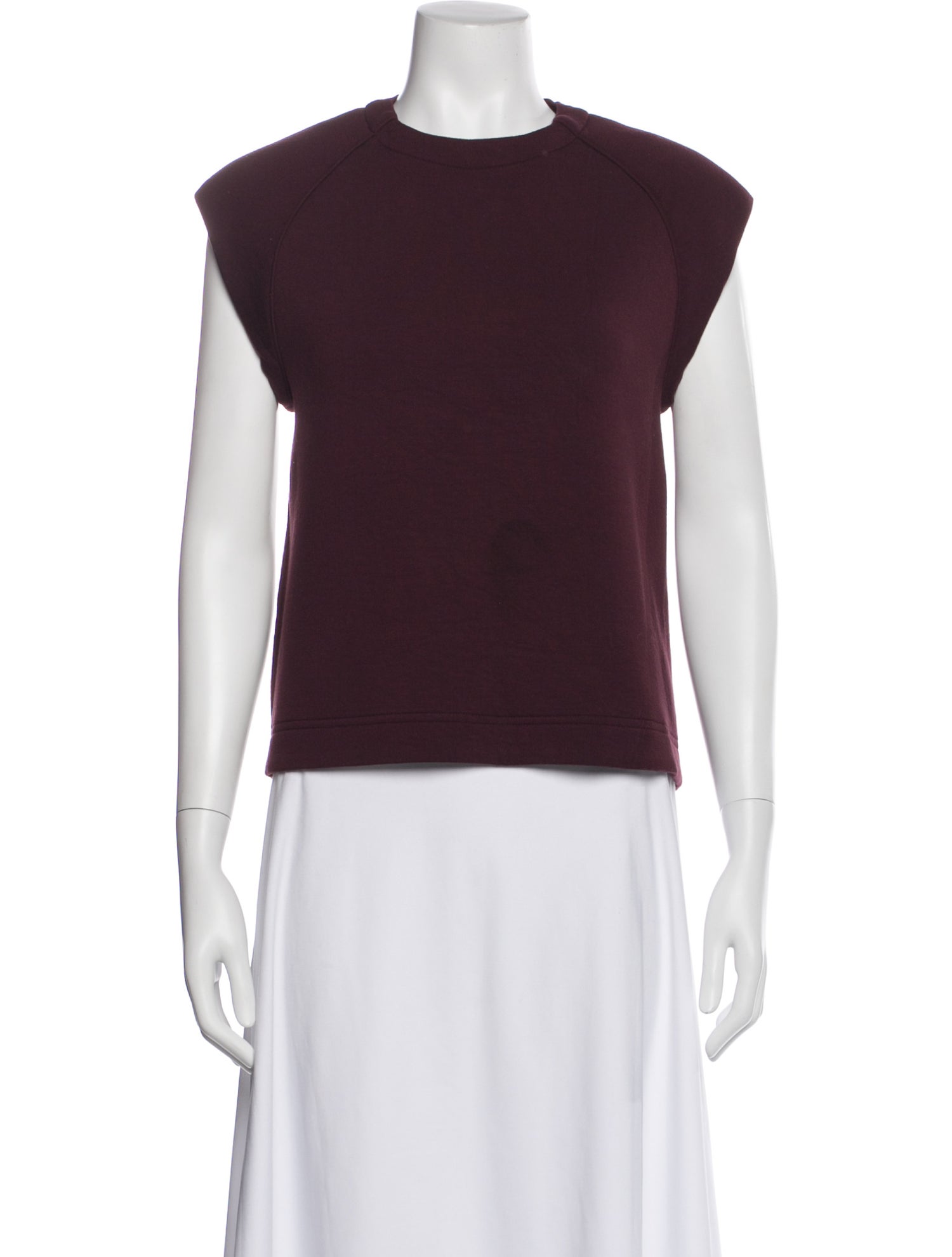 Tibi Crew Neck Sleeveless Crop Top