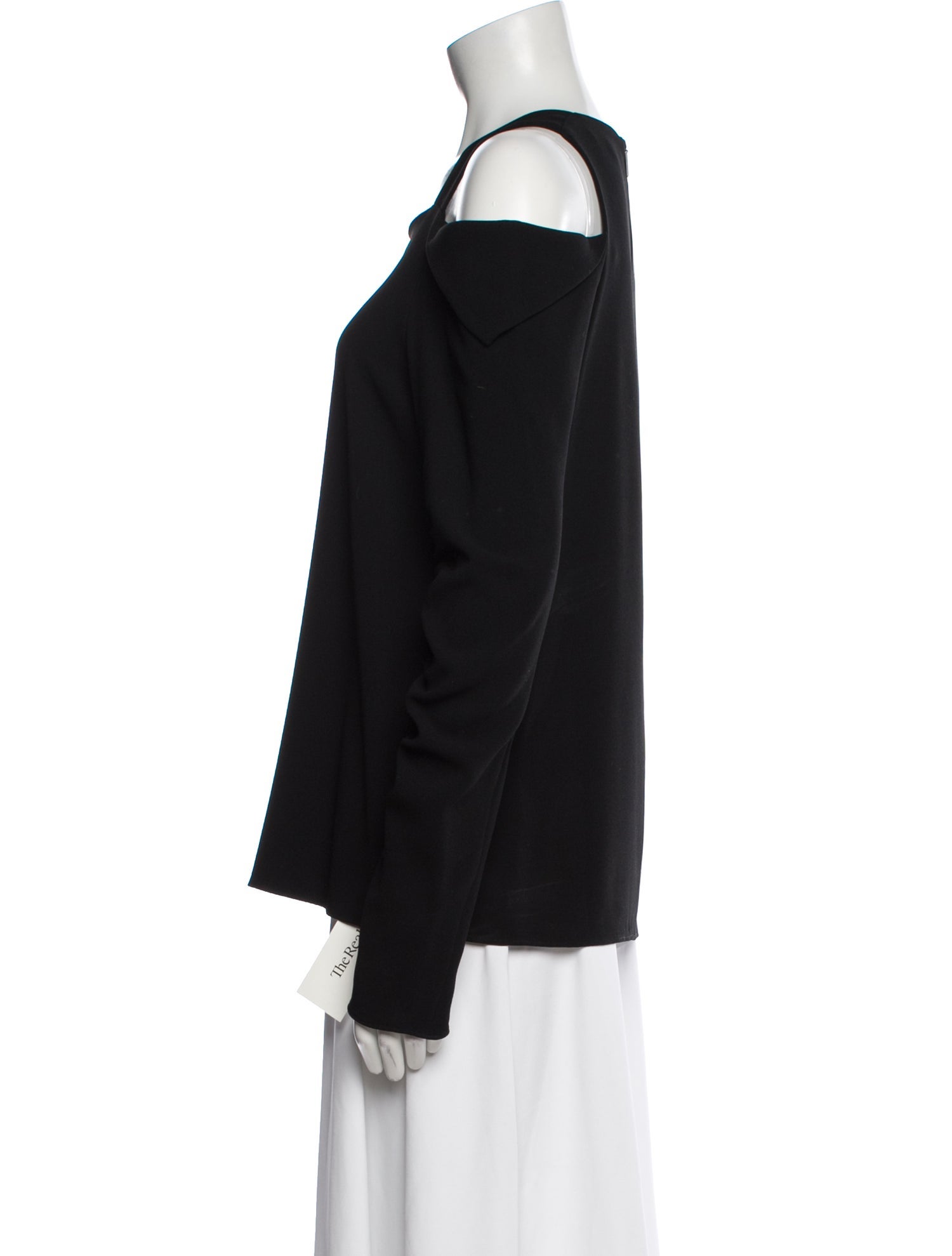 Tibi Square Neckline Long Sleeve Top