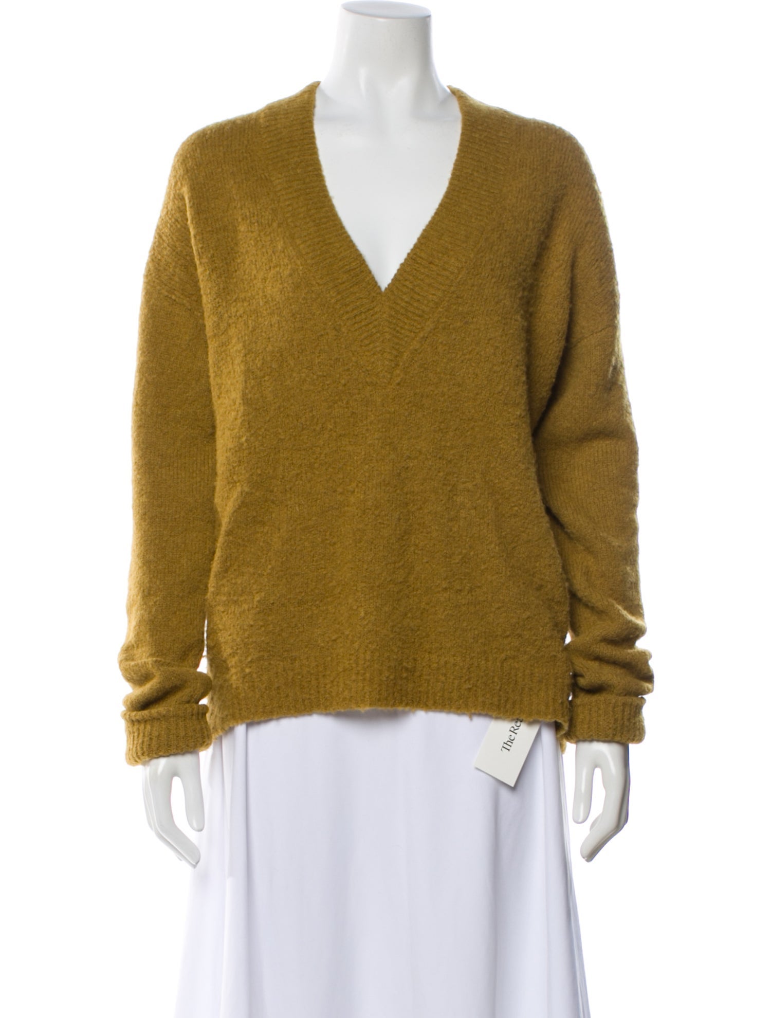 Tibi Alpaca V-Neck Sweater