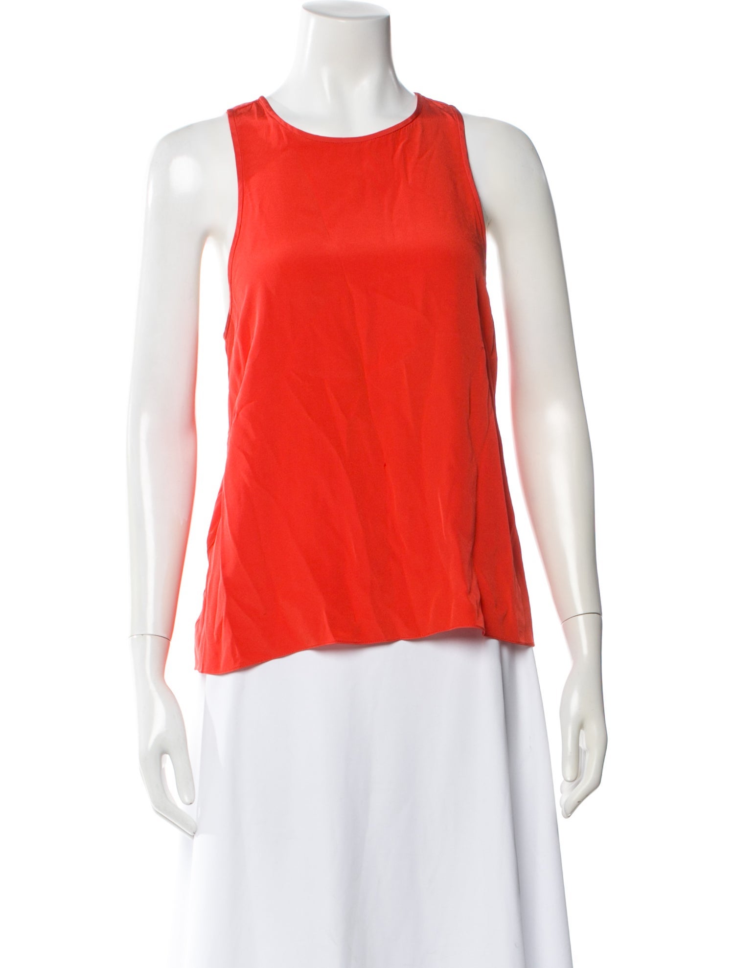 Tibi Silk Crew Neck Top