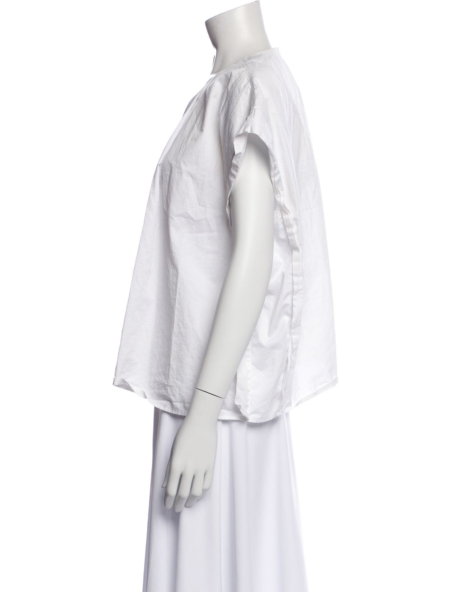 Tibi Crew Neck Short Sleeve Blouse