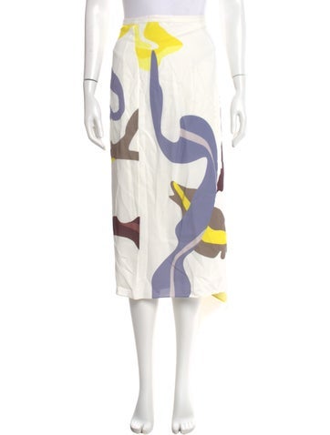 Pre-owned Tibi Printed Midi Length Skirt In Yellow