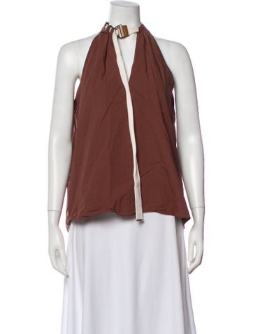 Pre-owned Tibi Halterneck Sleeveless Blouse In Brown