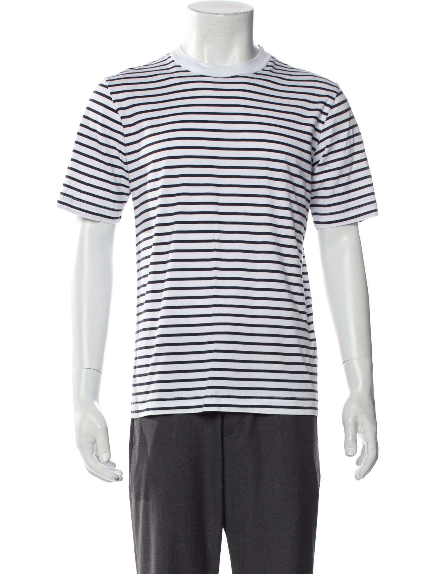 Tibi Striped Crew Neck T-Shirt