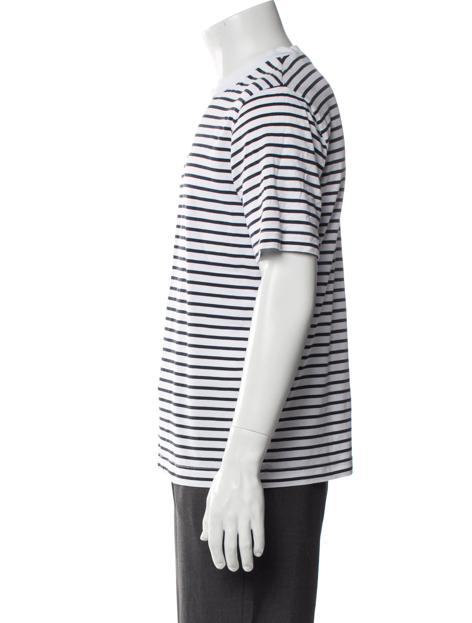 Tibi Striped Crew Neck T-Shirt