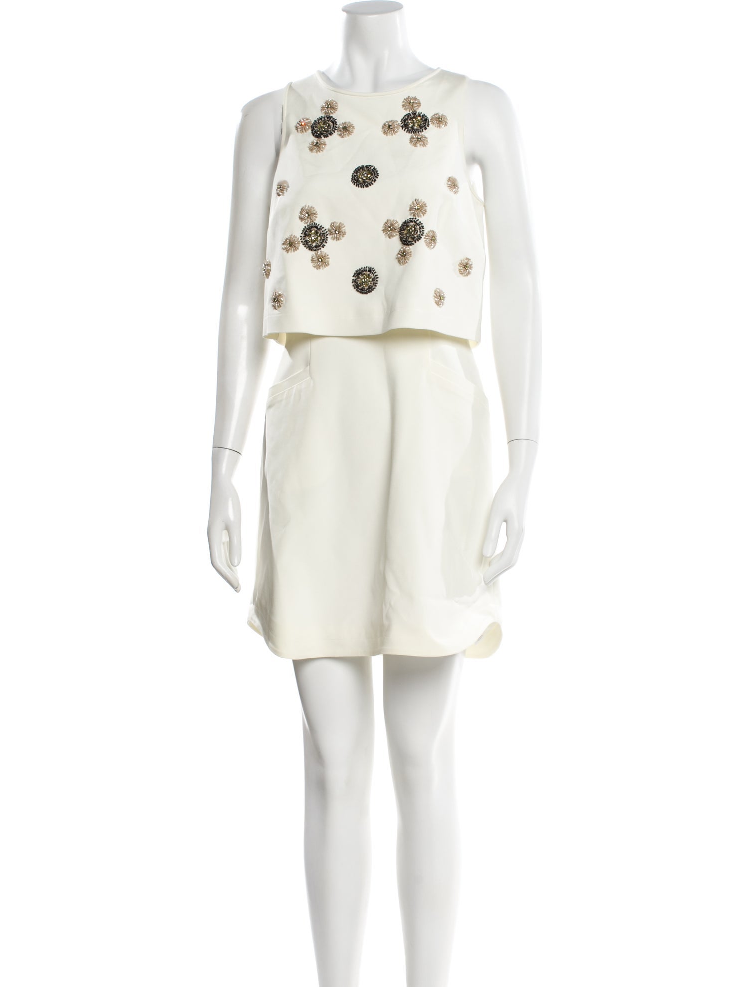 Tibi Crew Neck Mini Dress