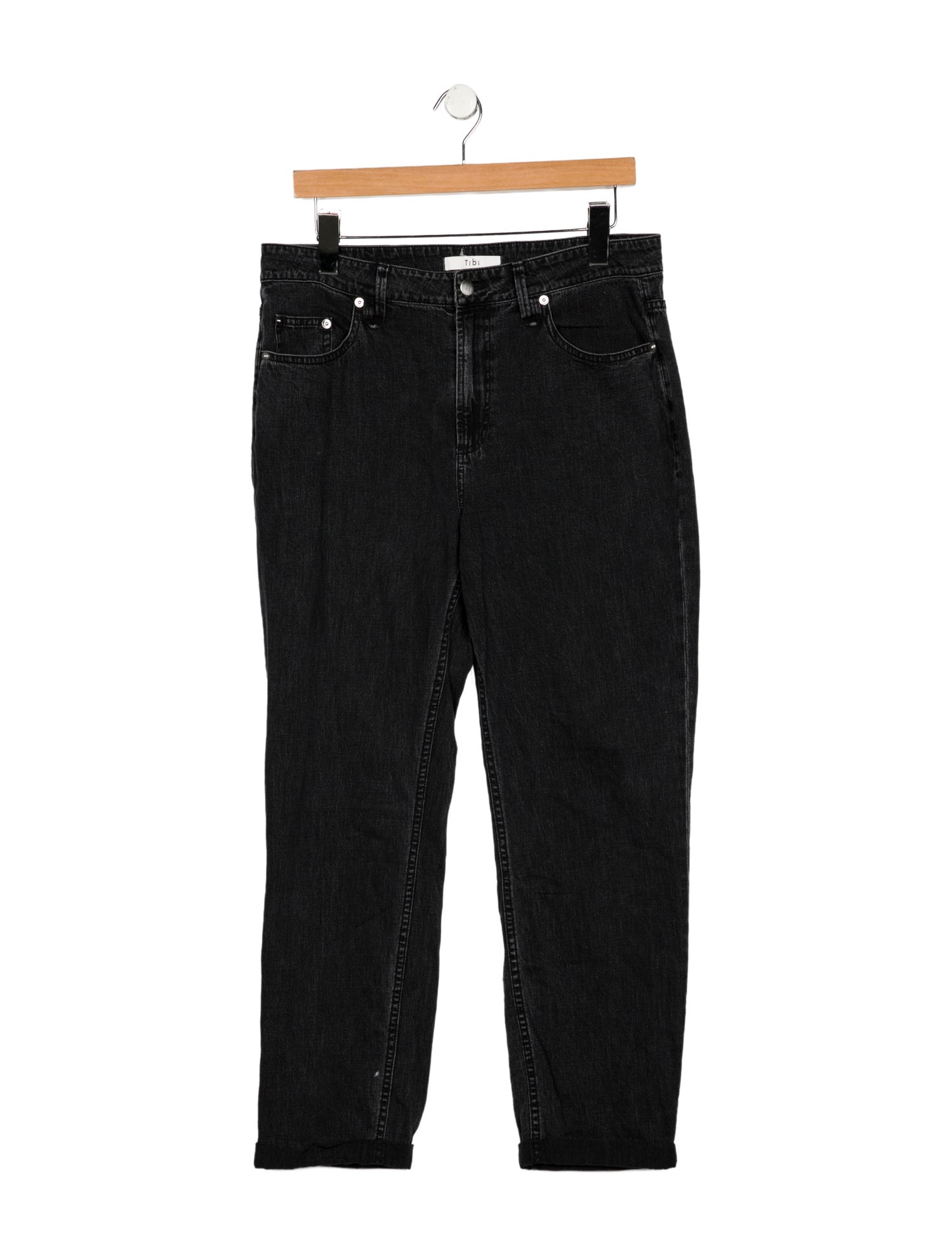 Tibi Mid-Rise Straight Leg Jeans