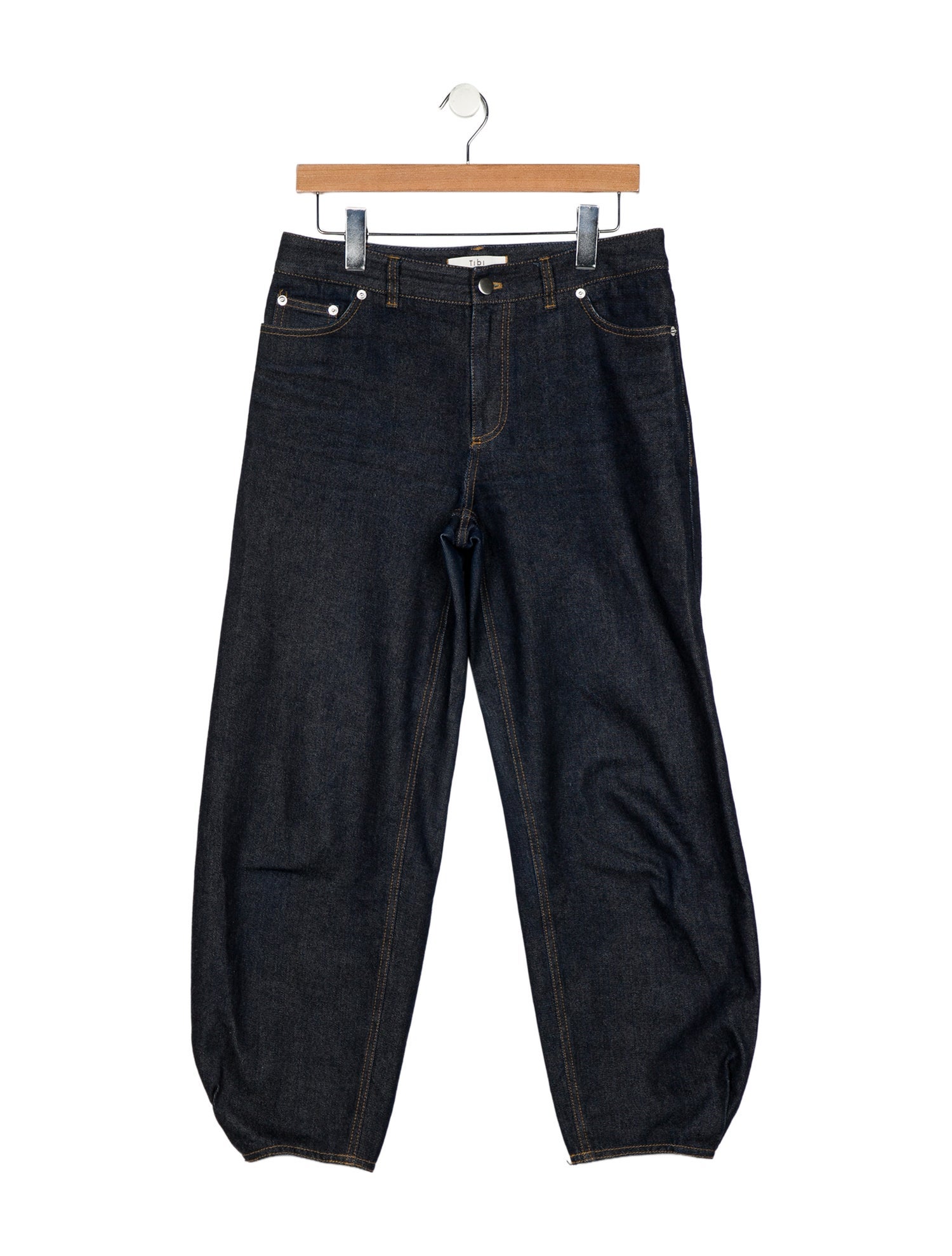 Tibi Mid-Rise Wide Leg Jeans