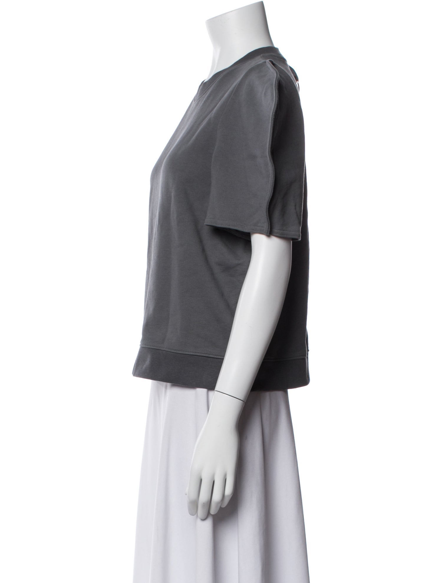 Tibi Crew Neck Short Sleeve Top
