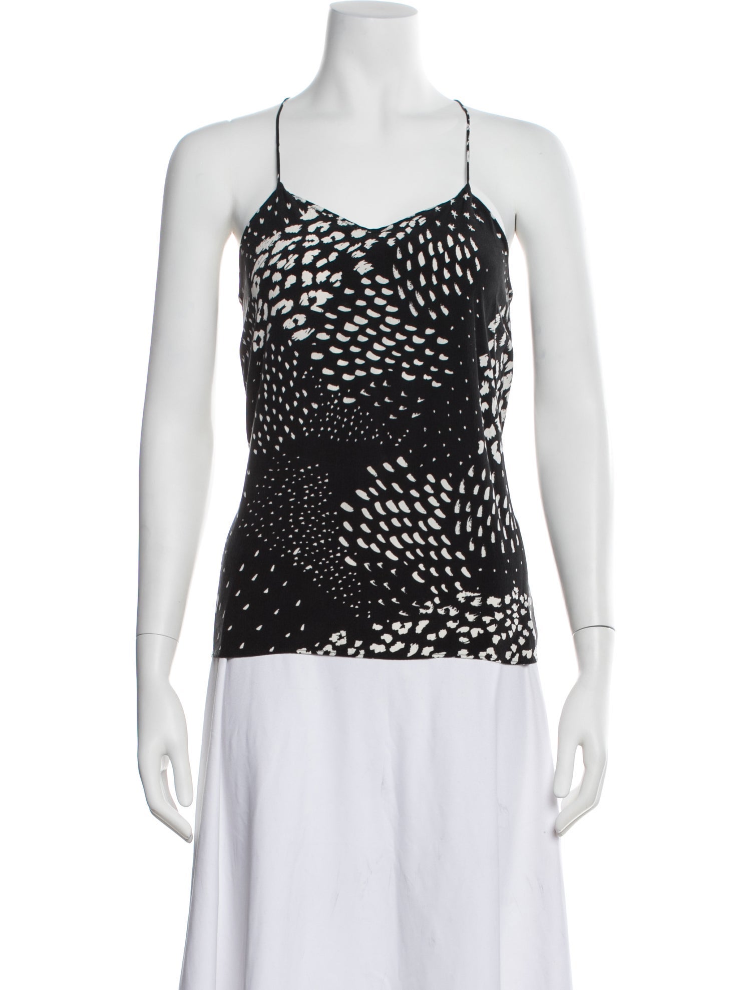 Tibi Silk Polka Dot Print Top