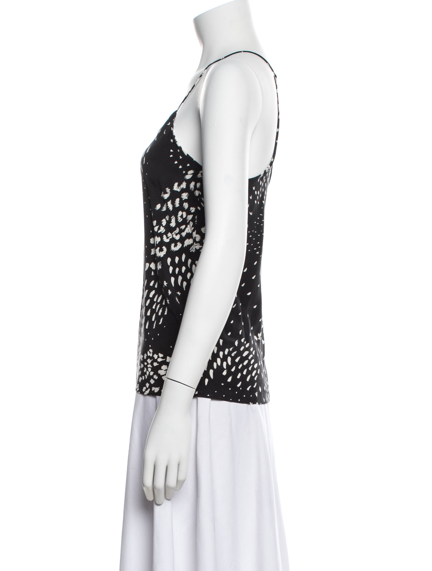 Tibi Silk Polka Dot Print Top