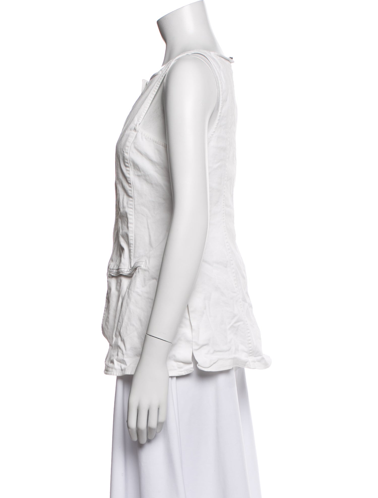 Tibi Square Neckline Sleeveless Top